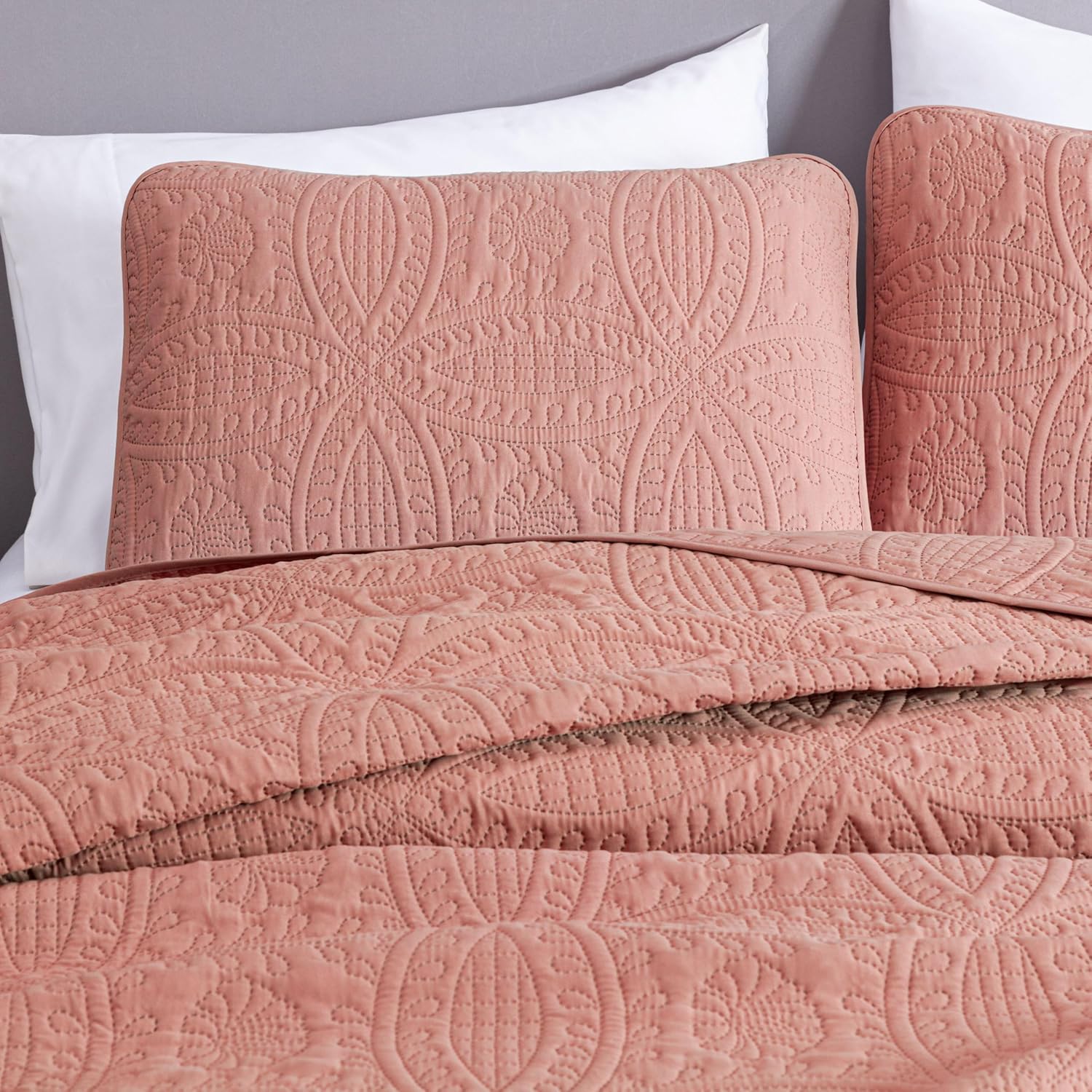 Chezmoi Collection Austin - Set Copriletto King Size, Salmone - immagine 3