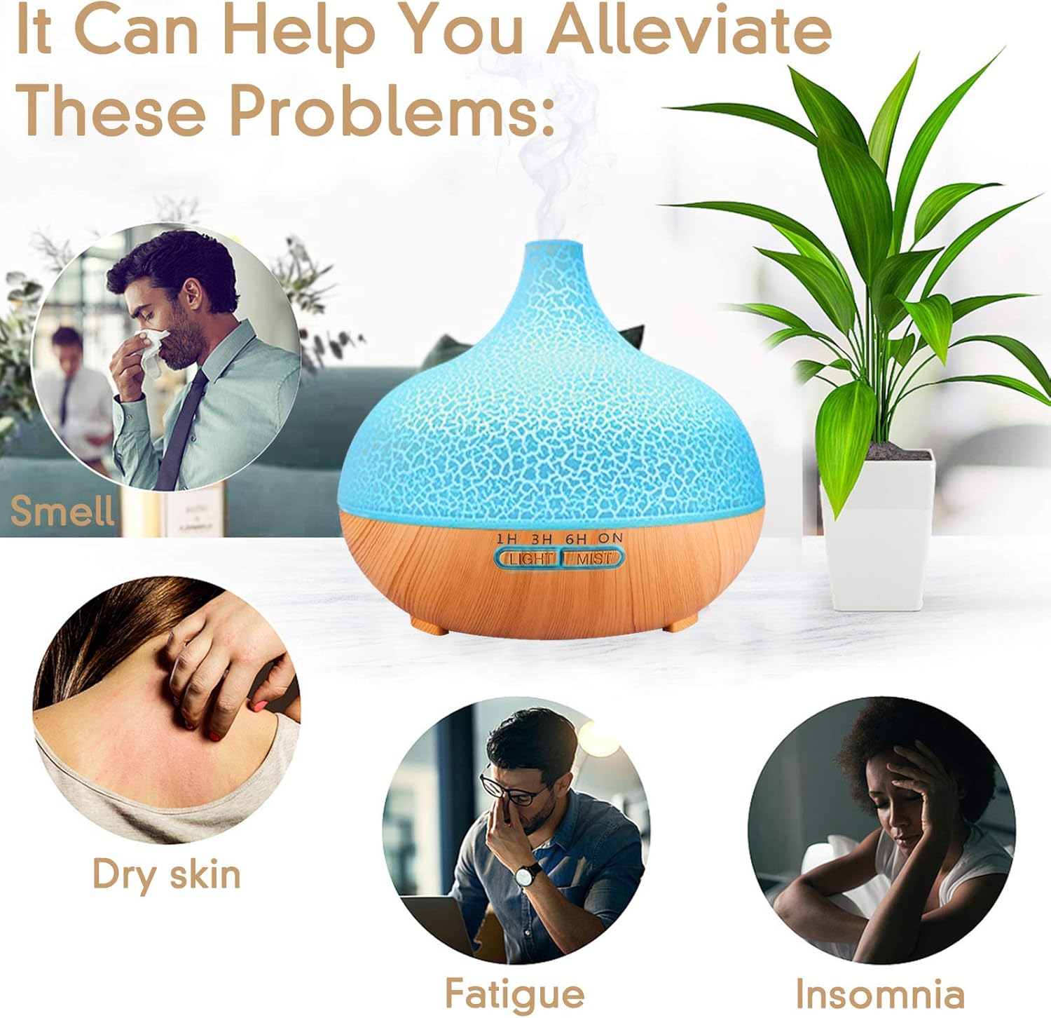 Muoivg Diffusore di Oli Essenziali 550ml - immagine 5