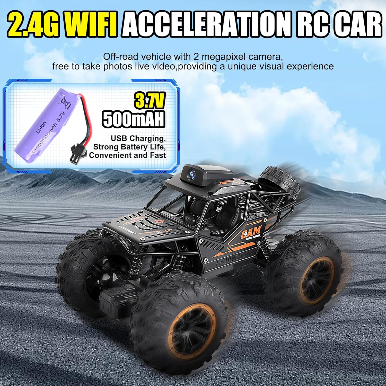 OBEST Auto Telecomandata Fuoristrada con Fotocamera - immagine 5