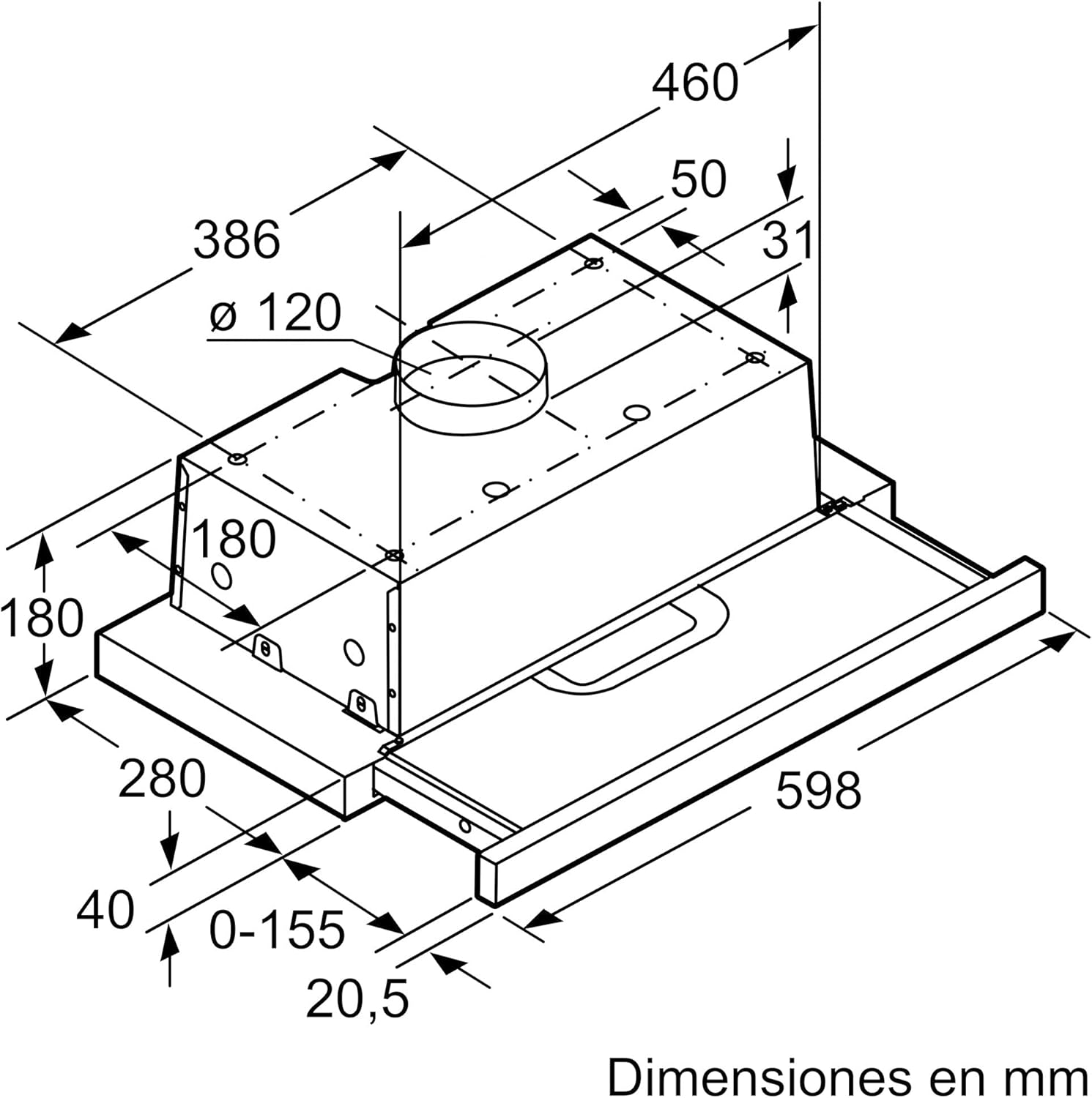 Hotte standard Balay 3BT263MX 60 cm 360 m3/h 68 dB 146W - immagine 2