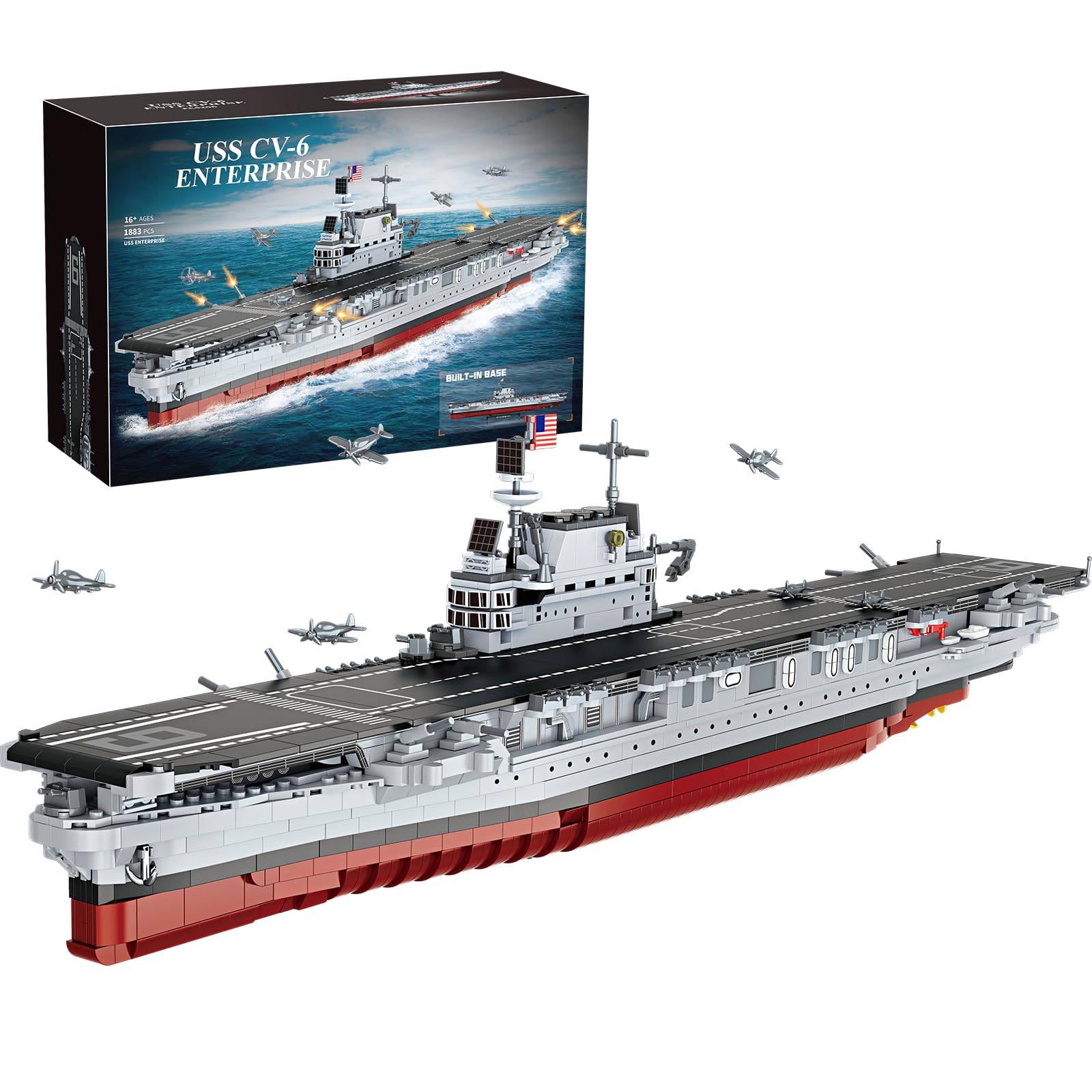 Muuchuu Kit Costruzione Nave da Guerra Militare USS CV-6