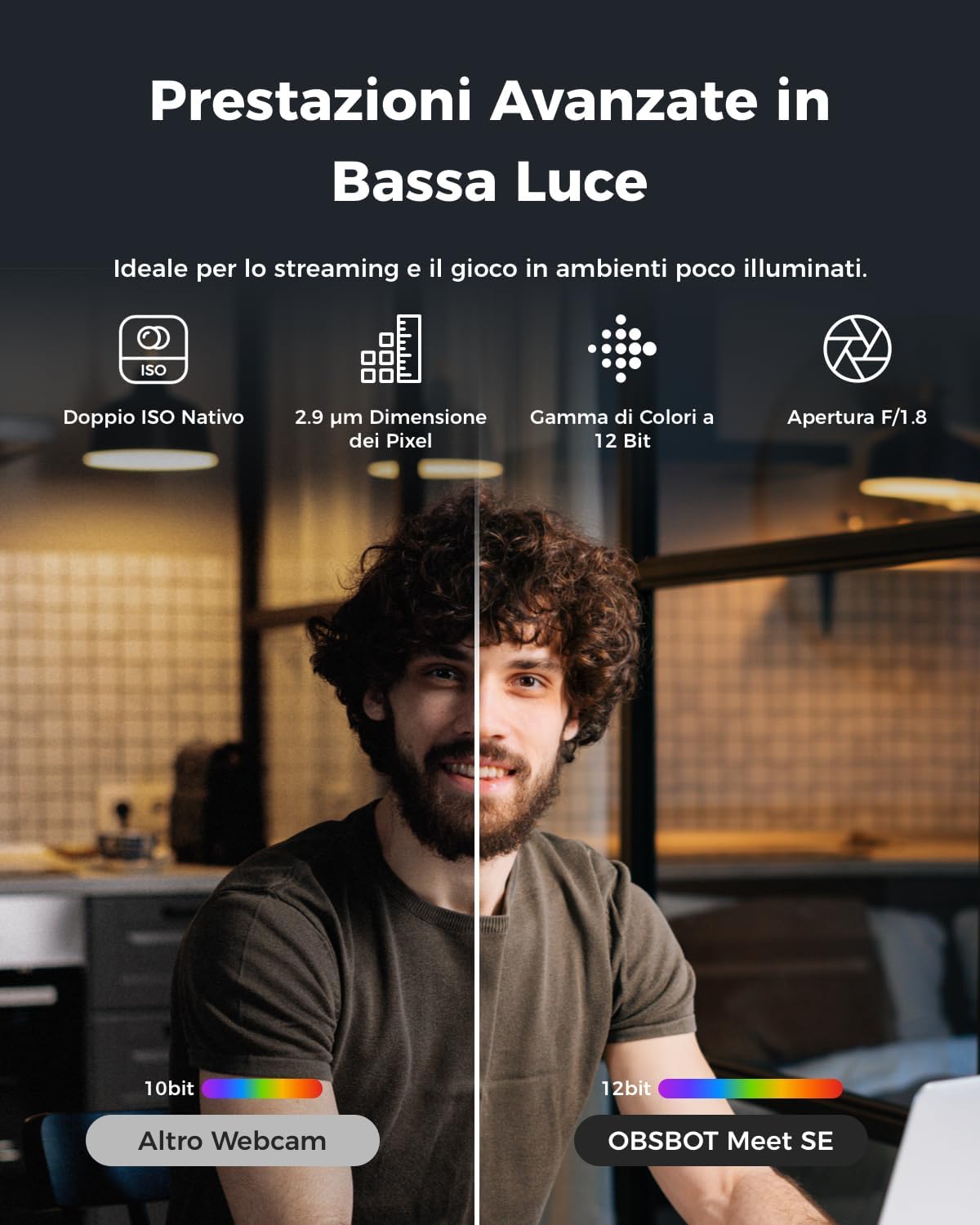 Obsbot Meet SE - Webcam PC 1080P@100 FPS Aurora Green - immagine 3