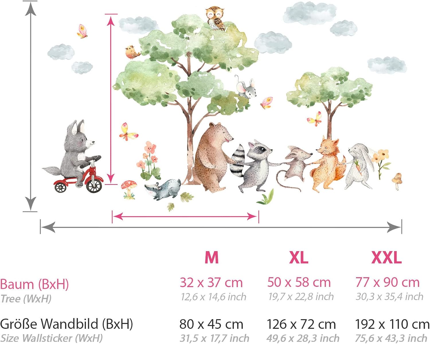 Grandora DL795-5 - Adesivo Parete Animali della Foresta - immagine 3