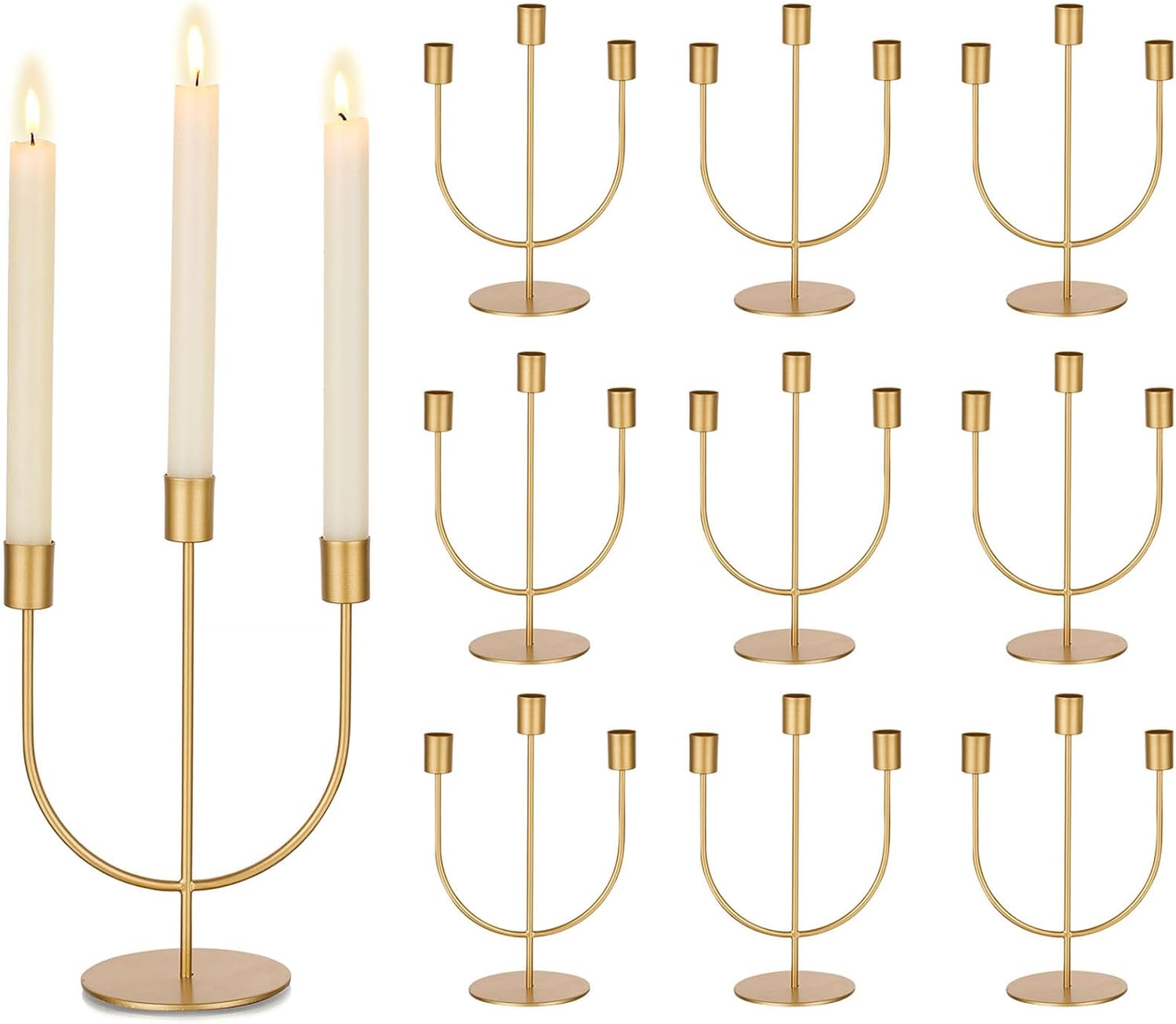 Sziqiqi Portacandele Candelabro Oro per Matrimonio, 10 Pz