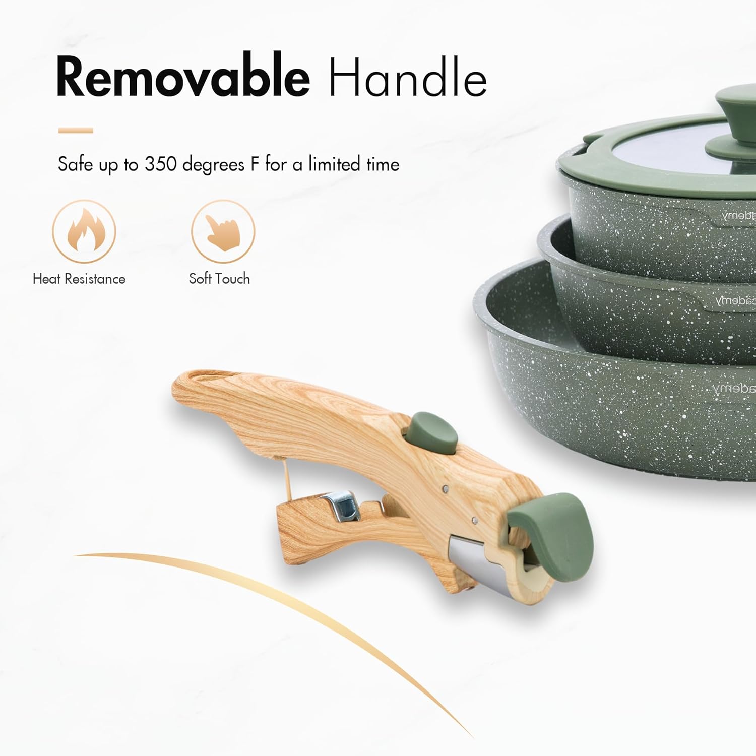 Kitchen Academy Set Pentole 10 Pezzi, Verde - immagine 2