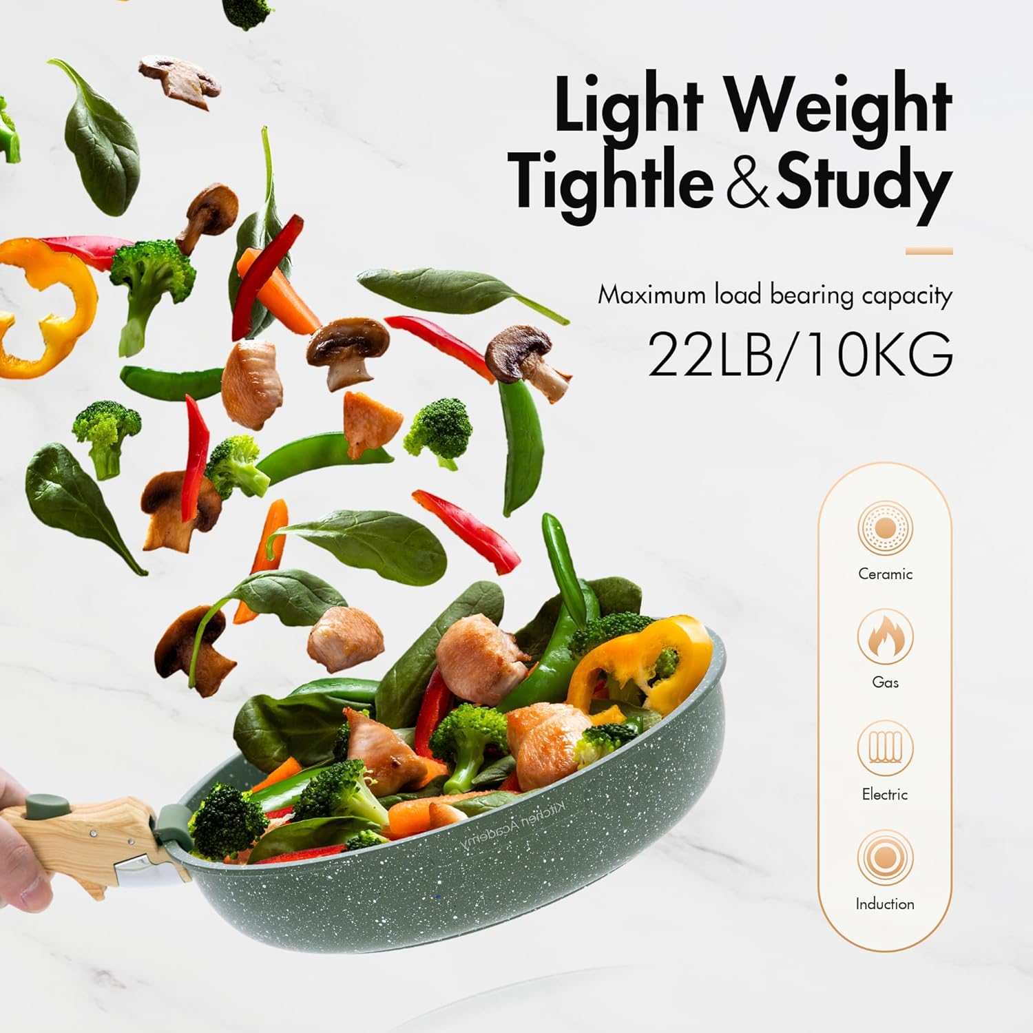 Kitchen Academy Set Pentole 10 Pezzi, Verde - immagine 4