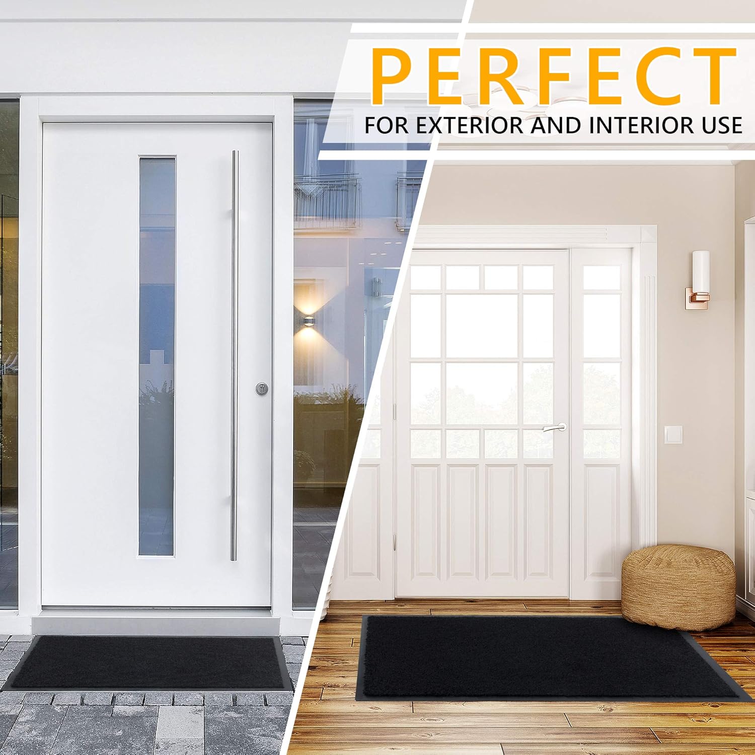 Gadhome Tappeto Ingresso Casa 90x150 cm, Nero - immagine 7