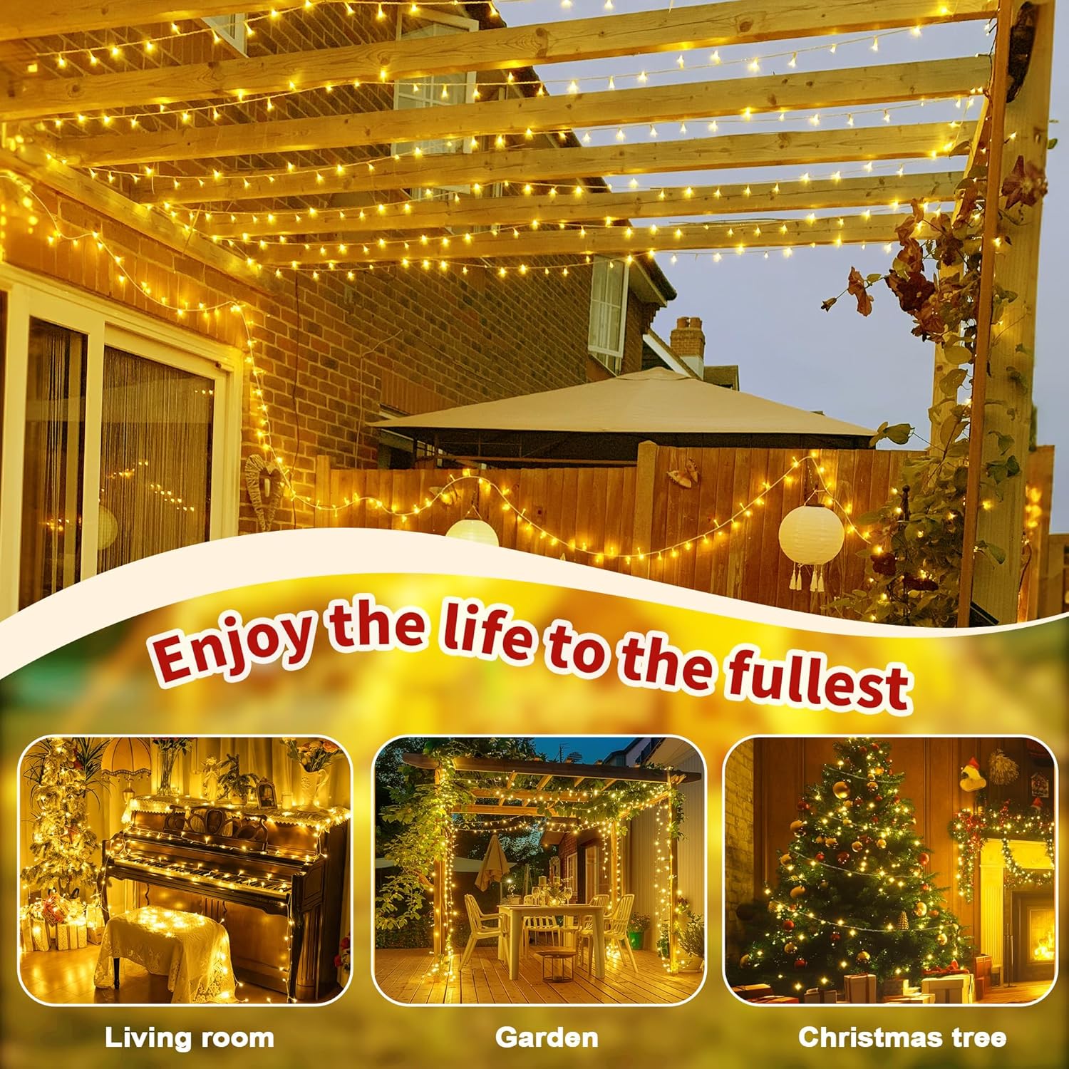 Luci Albero Di Natale a Batteria 20m 200LEDs - immagine 7