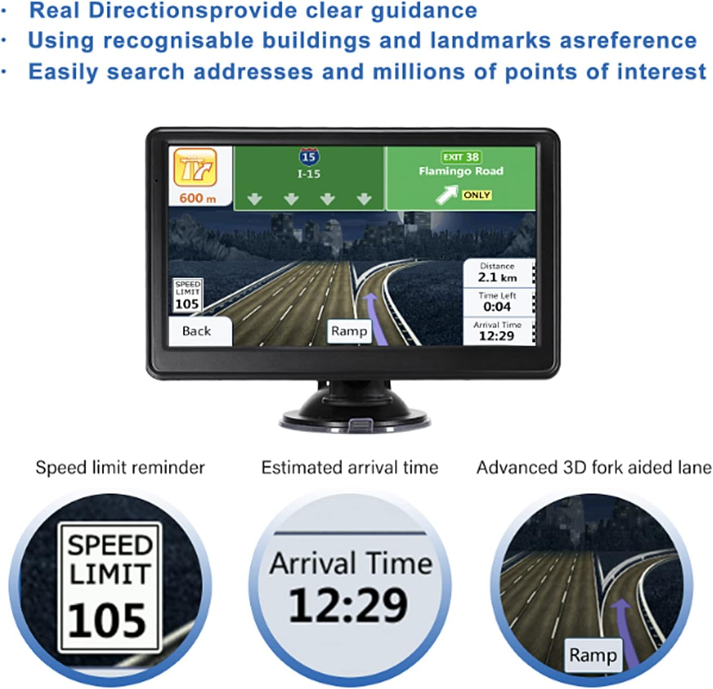 Navigatore Auto GPS Portatile Touch Screen 7 pollici - immagine 4