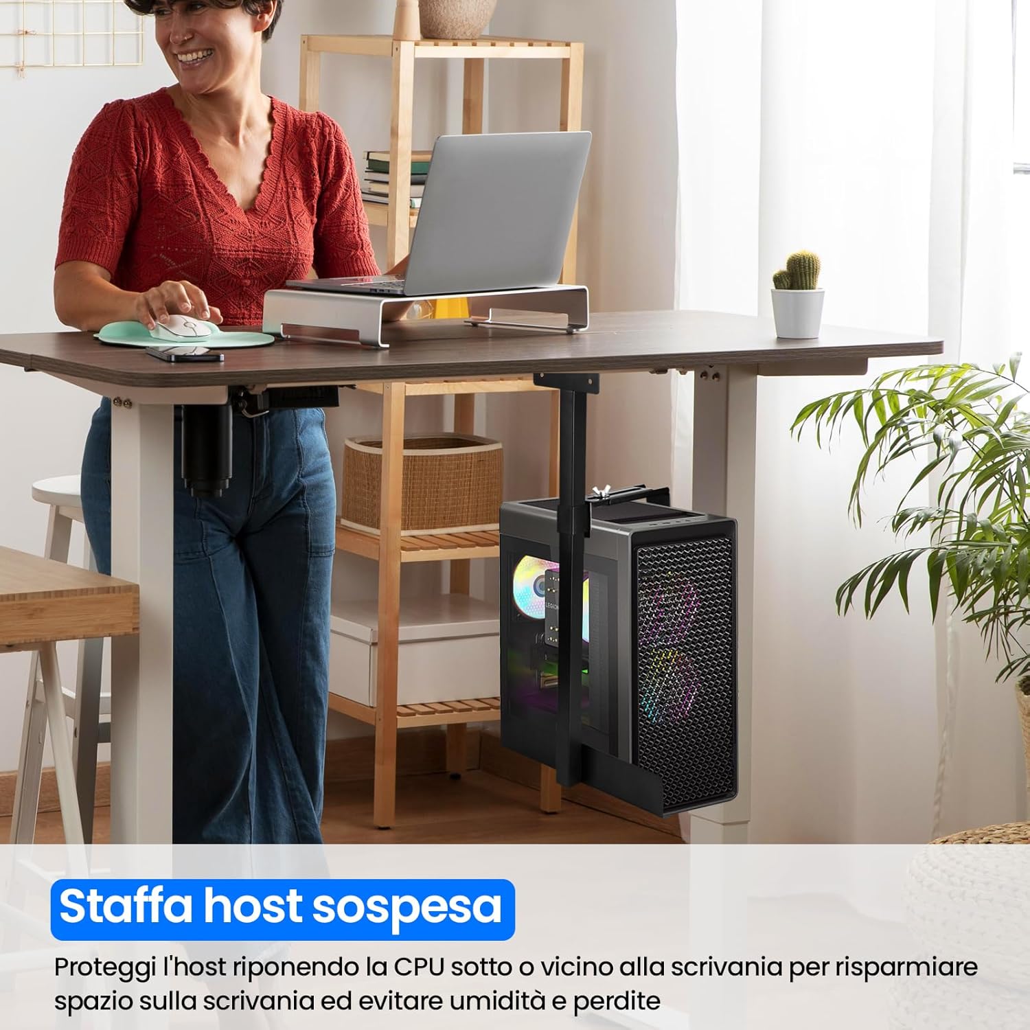 Ojtojt Supporto PC Sotto Scrivania Regolabile 30kg - immagine 4