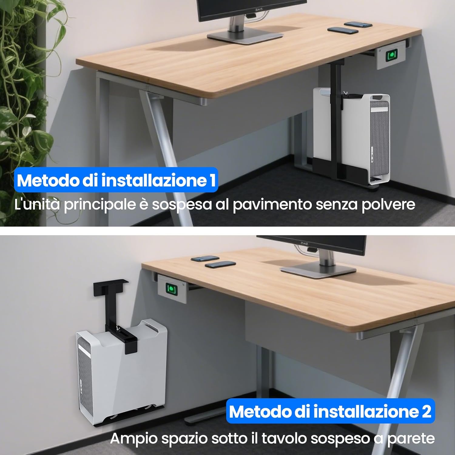 Ojtojt Supporto PC Sotto Scrivania Regolabile 30kg - immagine 5