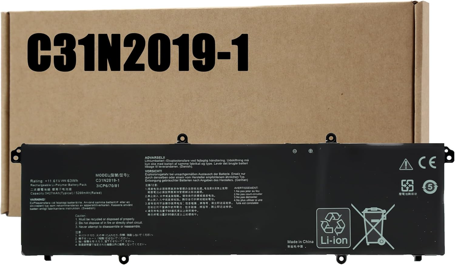 BLESYS C31N2019-1 Batteria per Asus 11,61V/63Wh - immagine 1