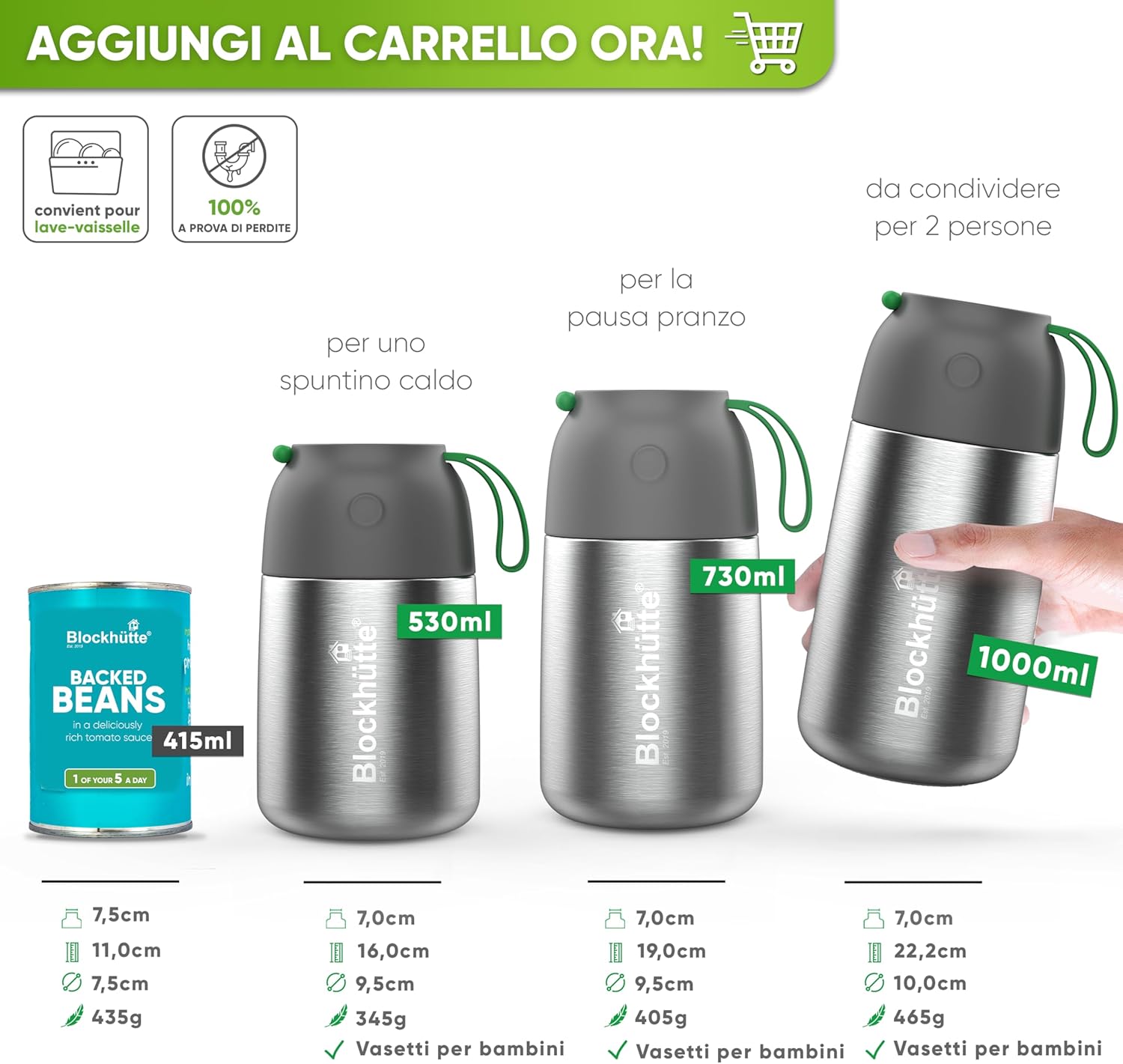 Blockhütte Contenitore Termico Cibo 1L - immagine 4