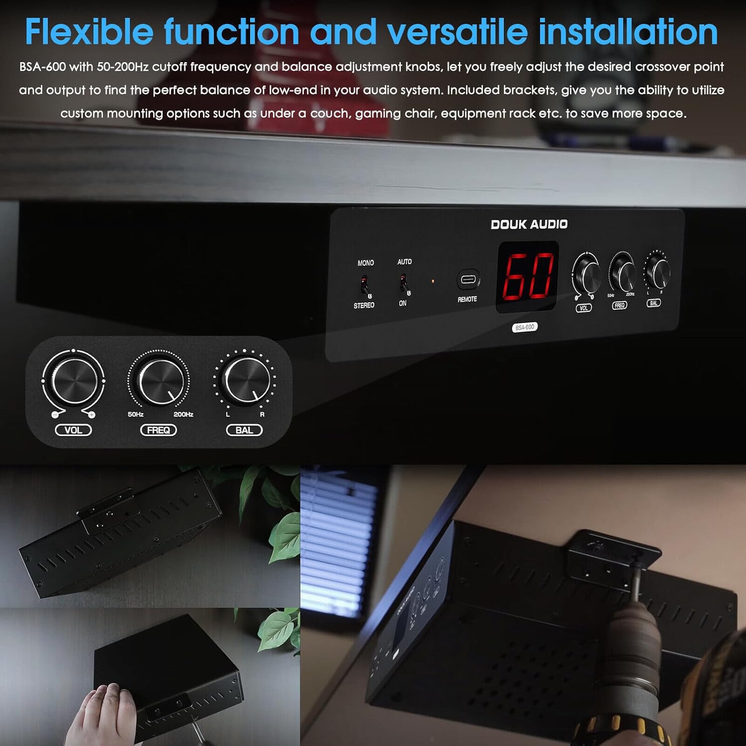 Douk Audio BSA-600 - Amplificatore stereo da 230 W, per trasduttore - immagine 8