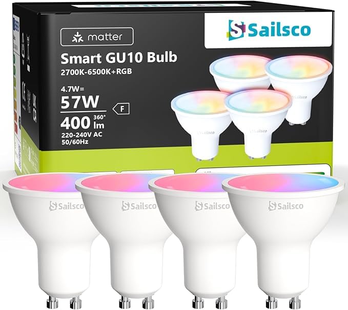 Sailsco Matter Lampadina WiFi GU10 Smart LED 4.7W