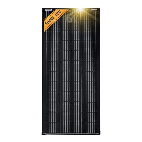 Enjoysolar Mono 100W Pannello Solare Monocristallino 12V, Nero
