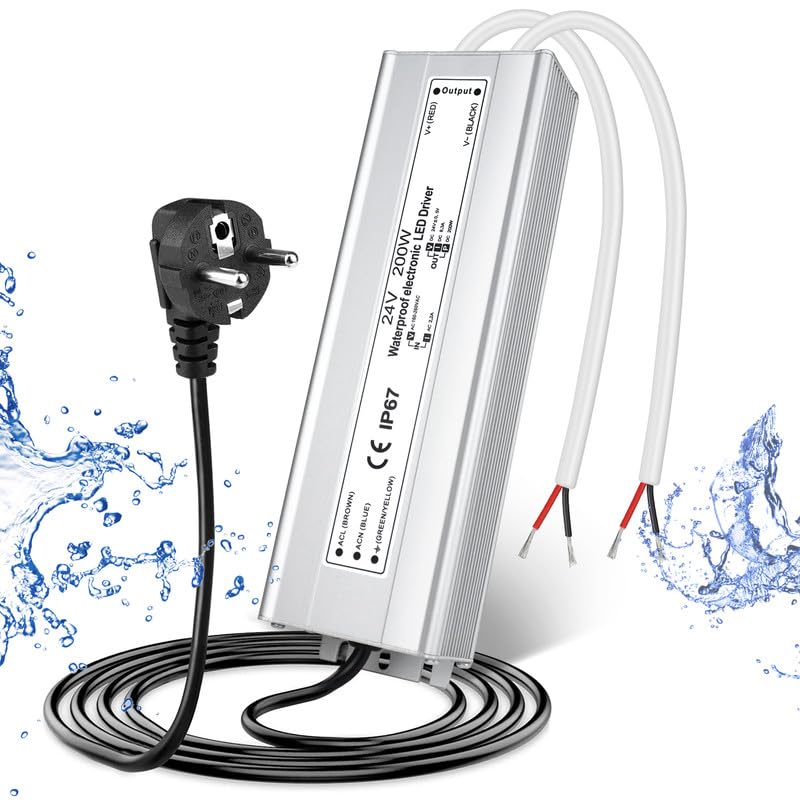 Trasformatore LED 24V 200W IP67 per Esterni