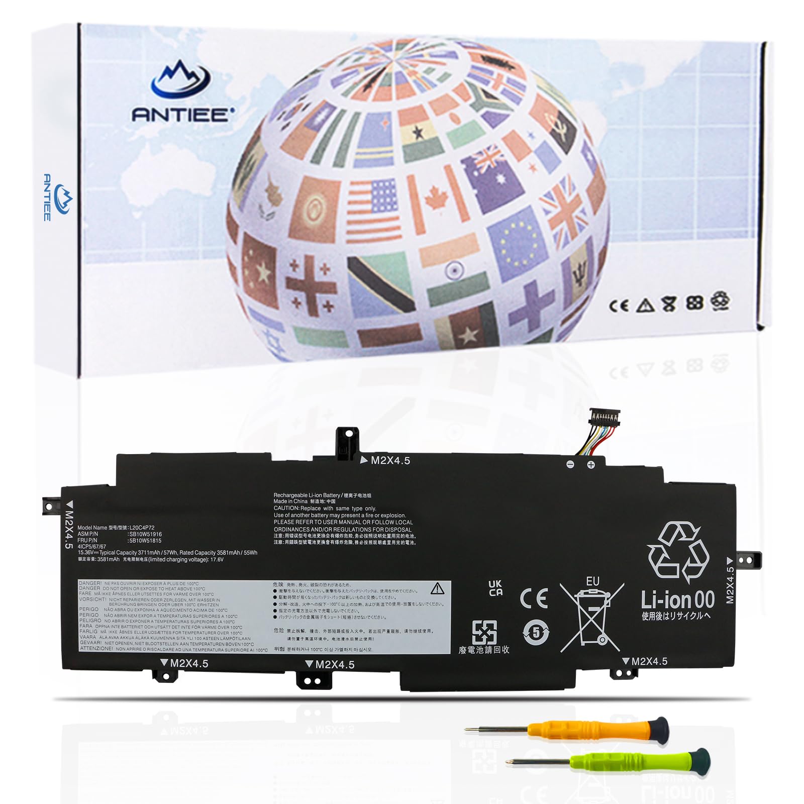 Antiee Batteria 57Wh L20C4P72 per Lenovo ThinkPad T14s