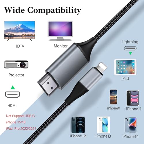 Cavo HDMI per iPhone/iPad/iPod 2m - immagine 3