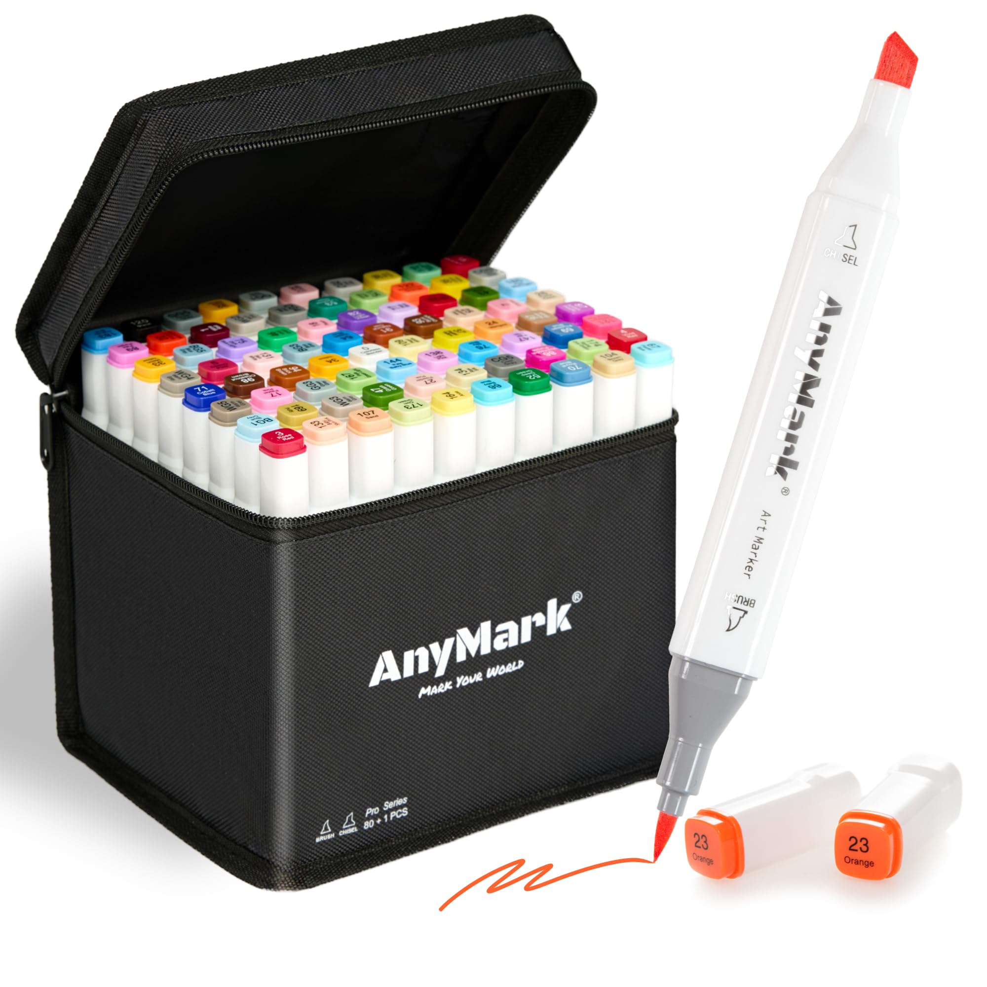 Anymark Pennarelli ad Alcool Doppia Punta (80+1 Colori)