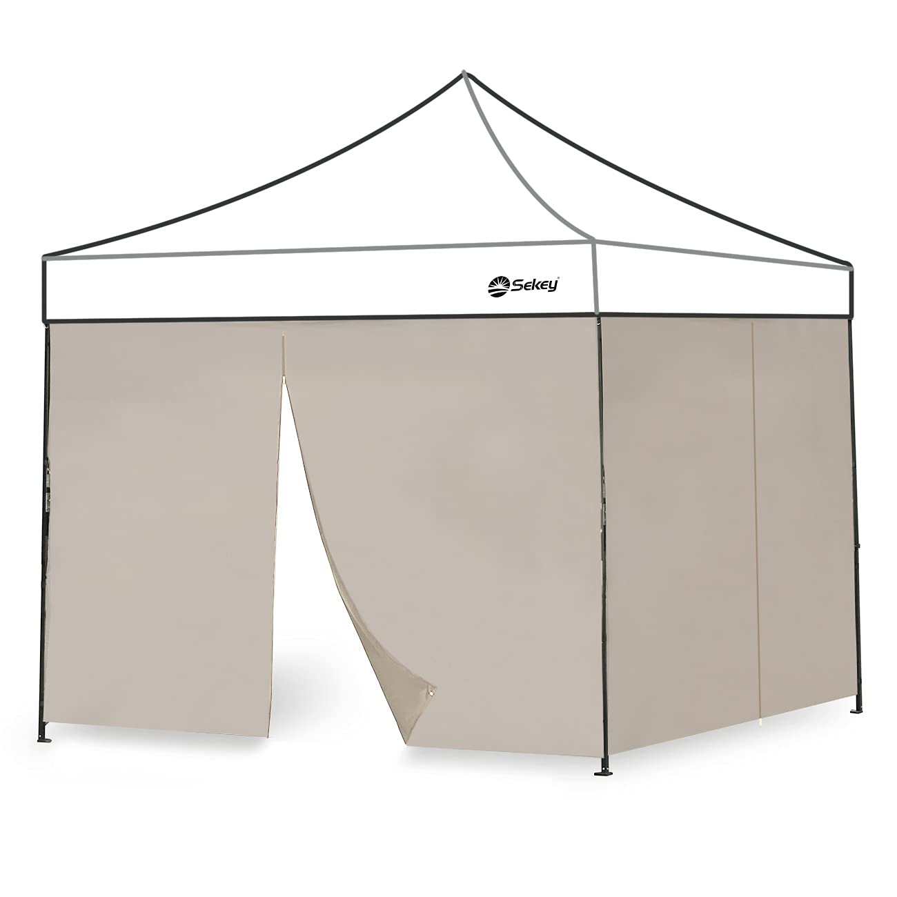Sekey 2 Pareti Laterali con Cerniera per Gazebo 3x3m, Cachi