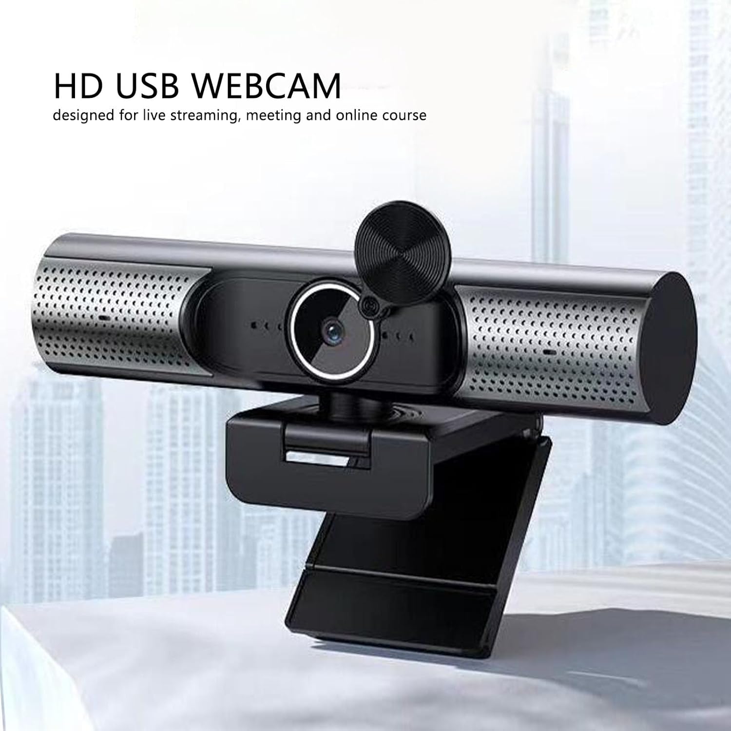 Acouto Webcam USB 2K con Altoparlante HiFi e Autofocus - immagine 2