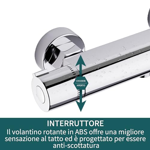 Morado Miscelatore Doccia Termostatico in Ottone Cromato - immagine 5