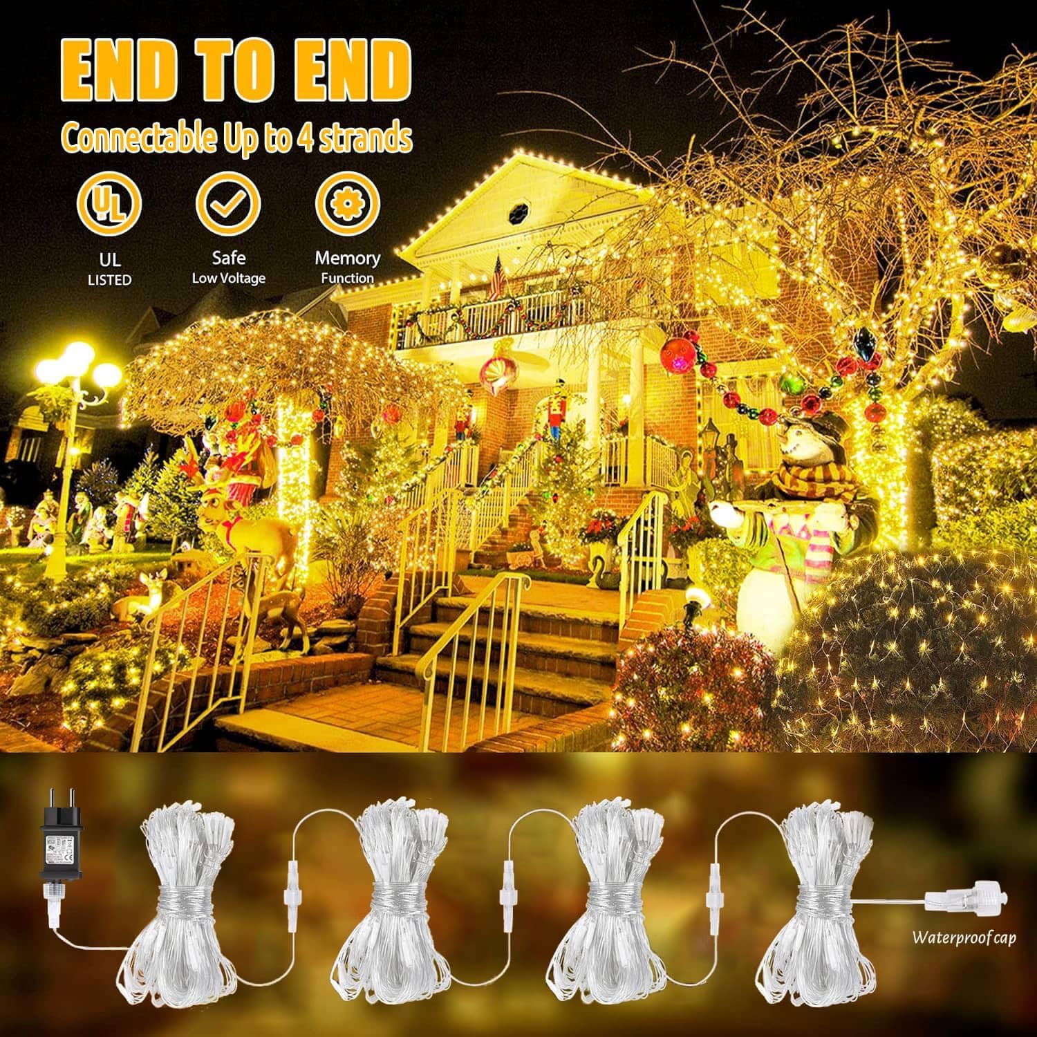 Joycome Rete Luminosa Natale Esterno 3x2M 200 LED - immagine 5