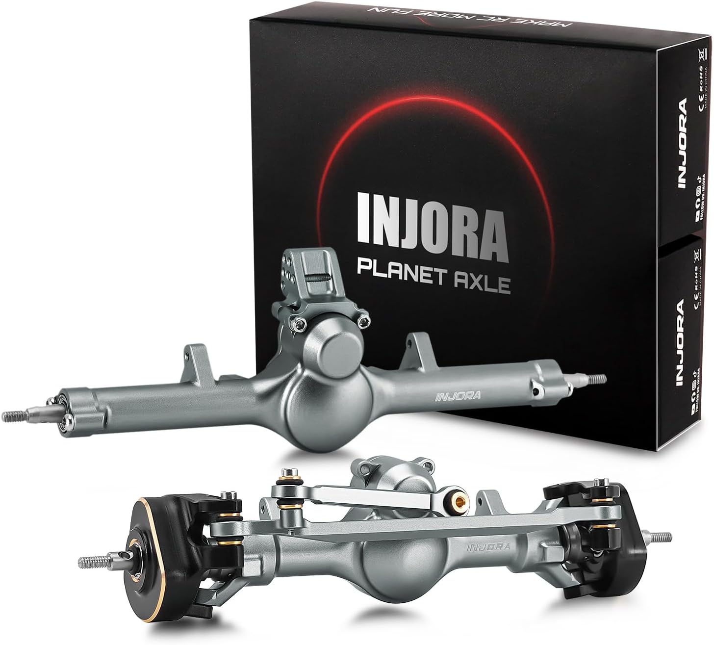 INJORA +4mm Assi Planet per Aggiornamento SCX24 1/24, Titanio - immagine 1