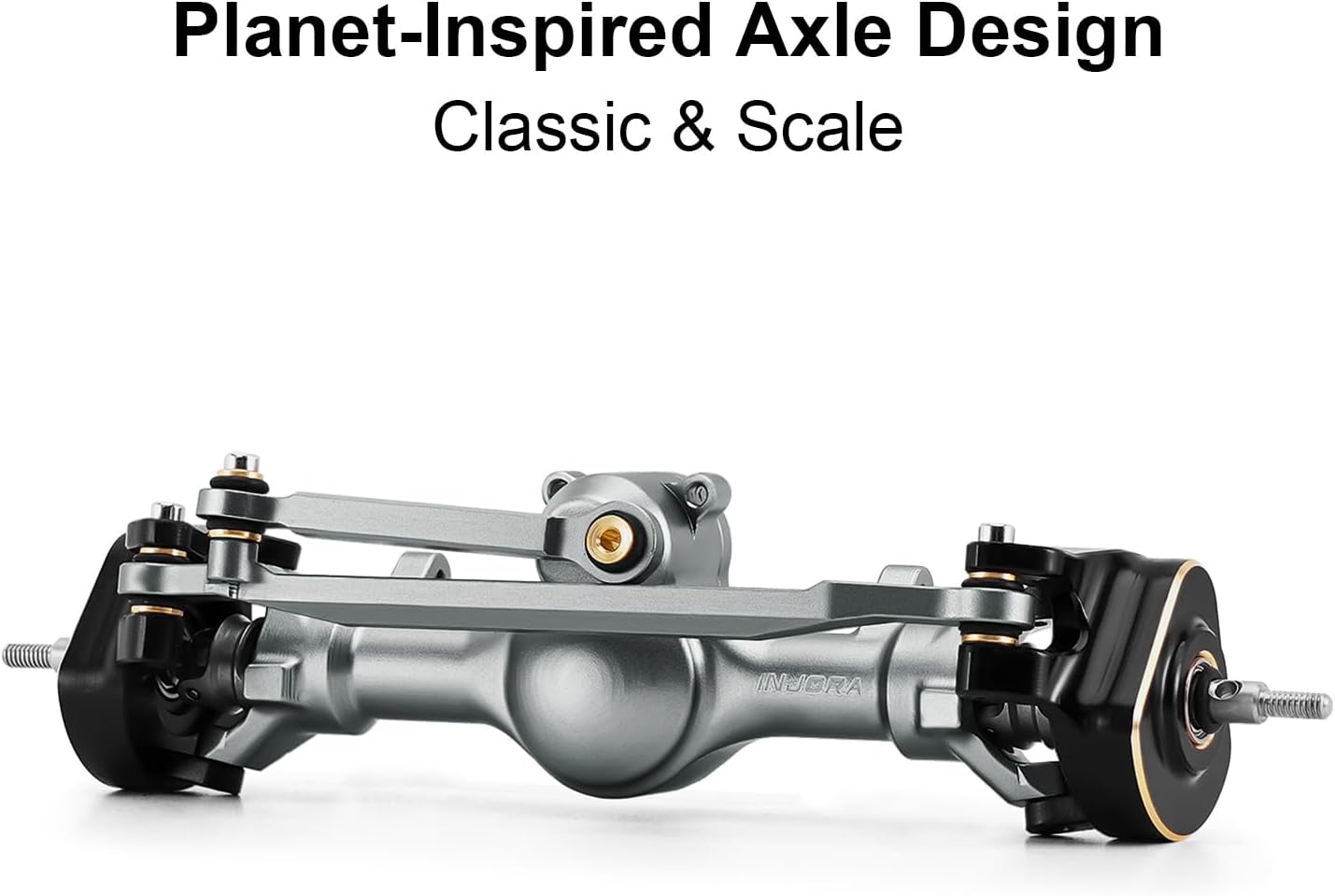 INJORA +4mm Assi Planet per Aggiornamento SCX24 1/24, Titanio - immagine 2