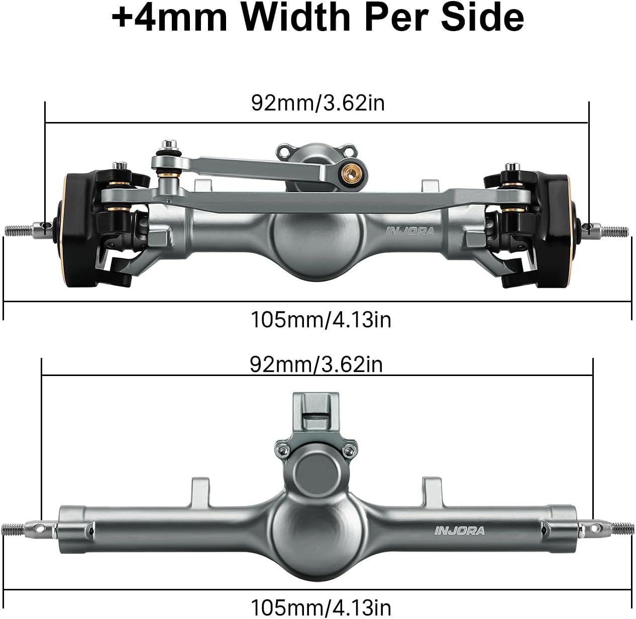 INJORA +4mm Assi Planet per Aggiornamento SCX24 1/24, Titanio - immagine 5