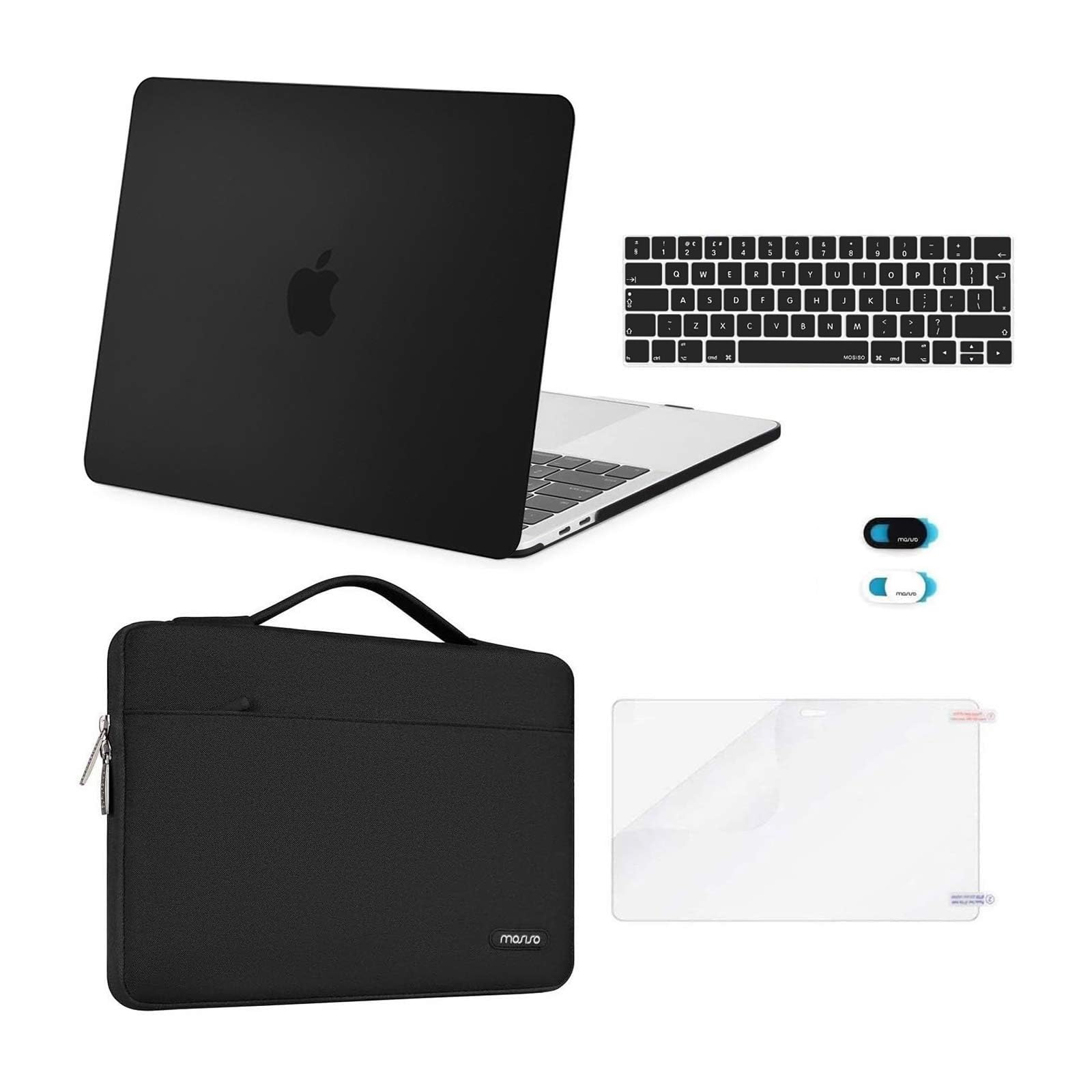Mosiso Cover Compatibile con MacBook Pro 13 Pollici (Nero)