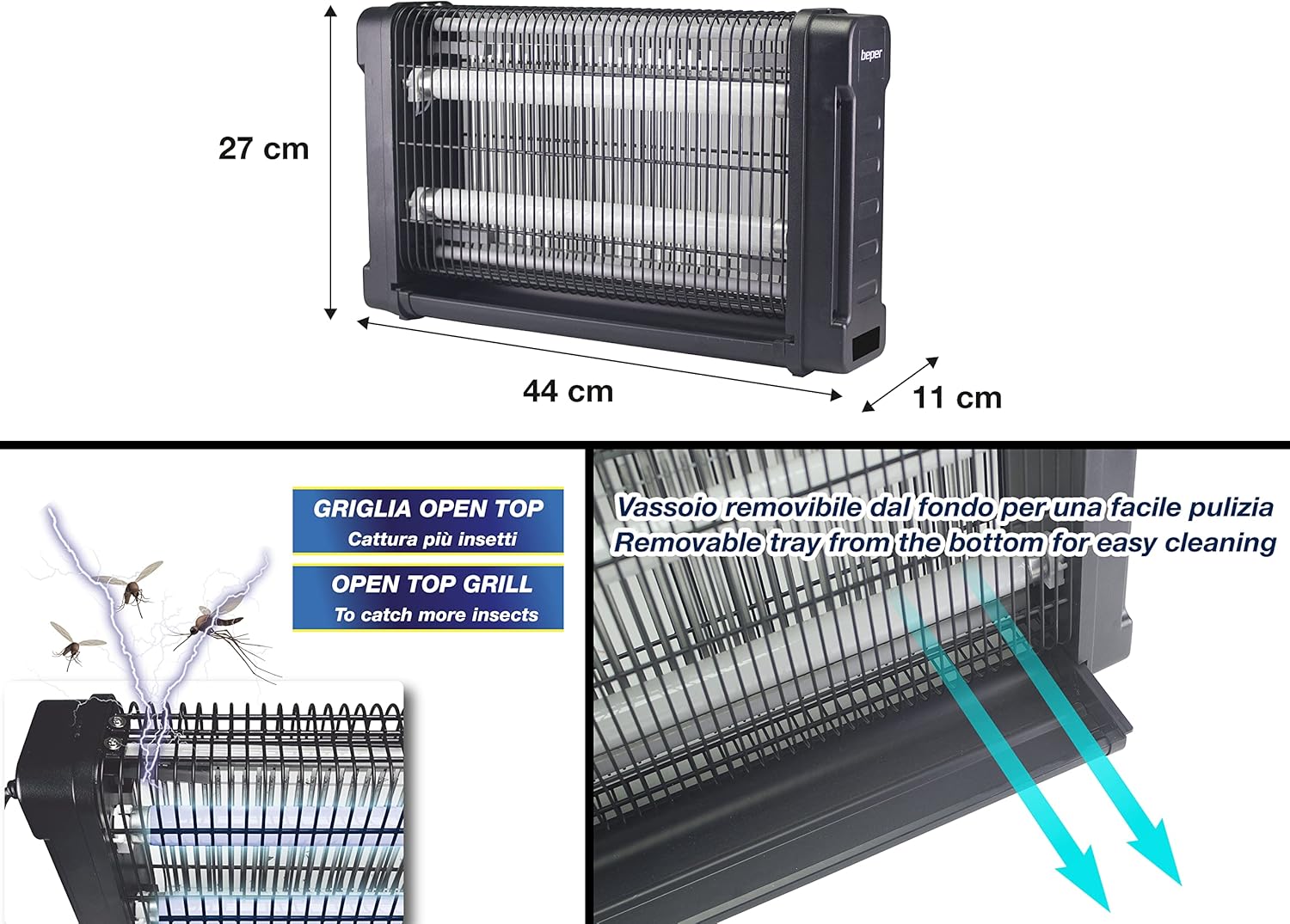 Beper P206ZAN020 Zanzariera Elettrica da Esterno e da Interno, 20W - immagine 3