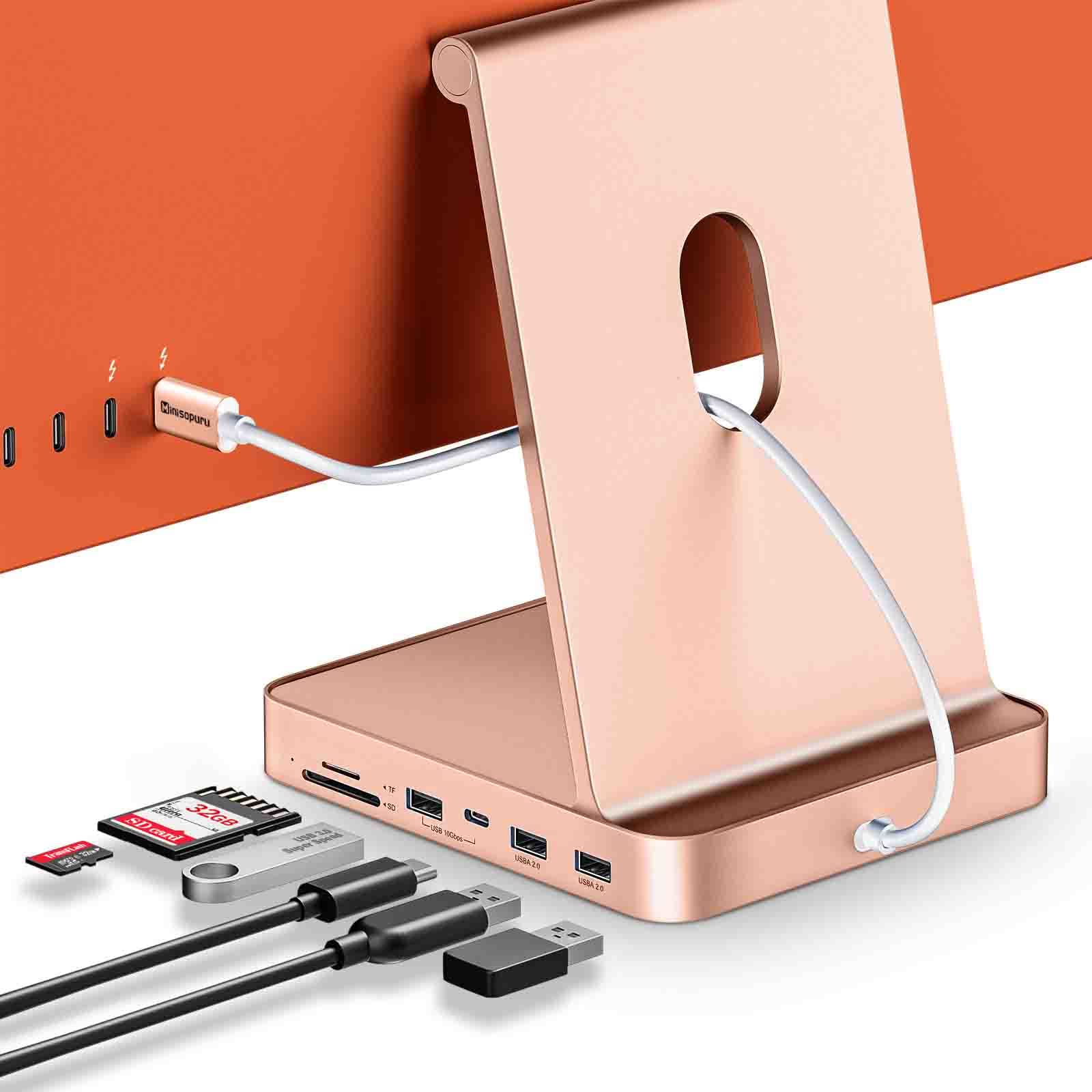 Minisopuru Hub USB C per iMac 24 Pollici M1/M3, Arancione