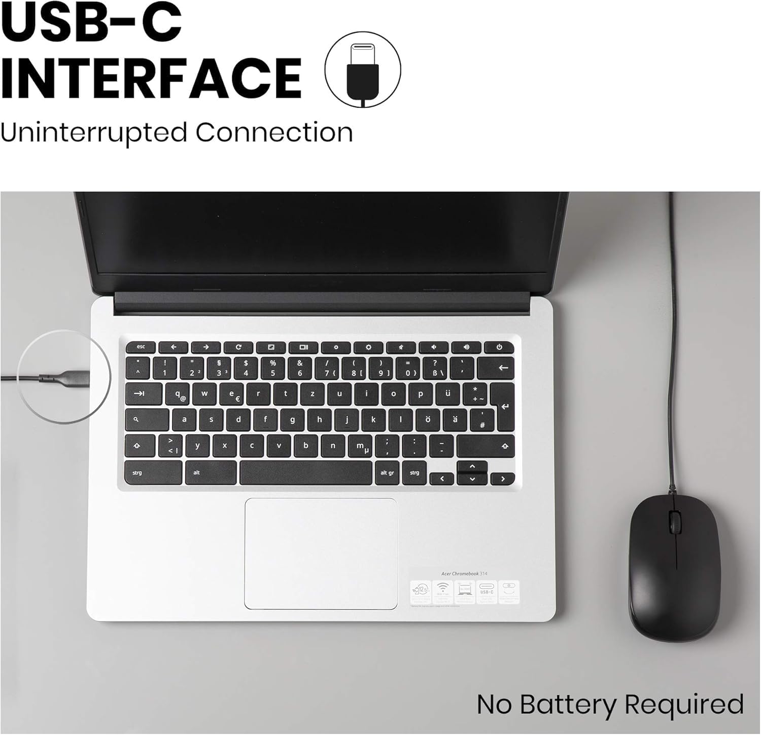 Perixx PERIMICE-201C Mouse Ottico Cablato USB-C - immagine 2