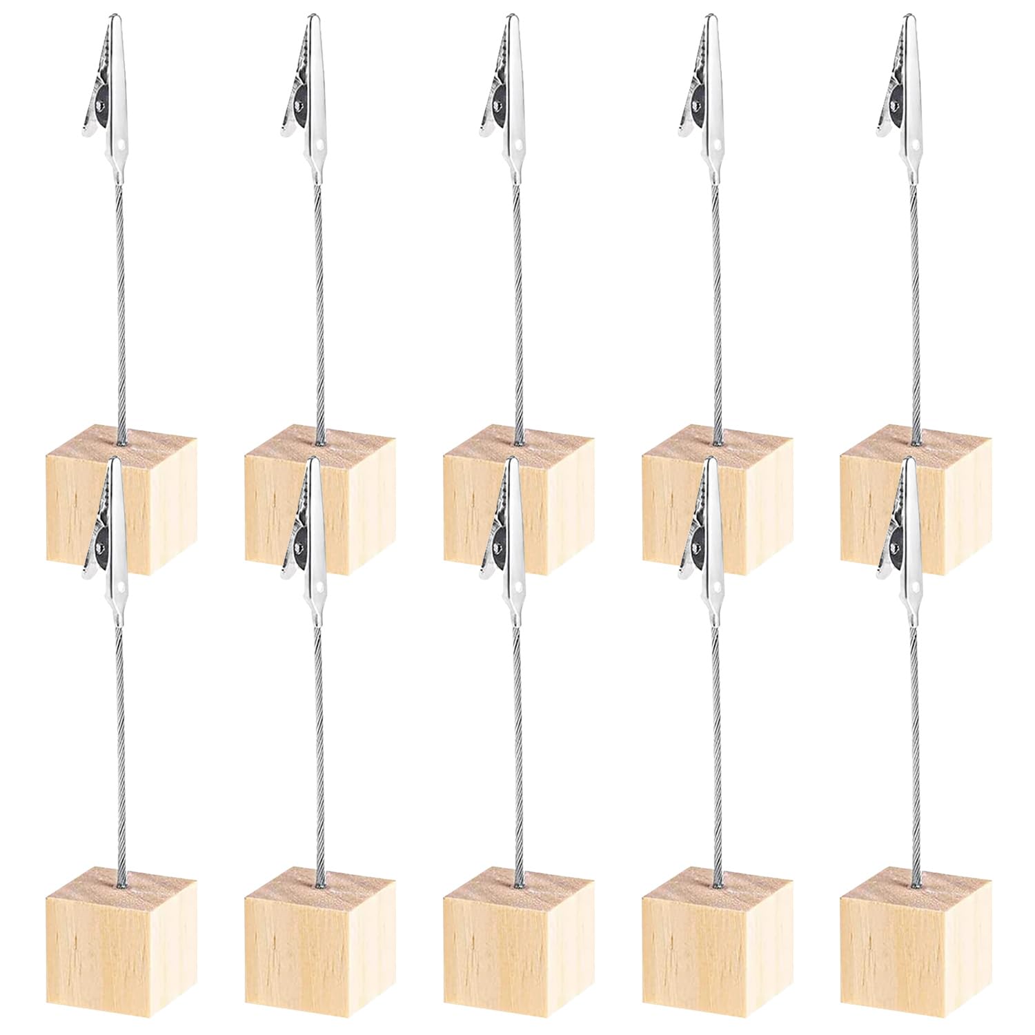 Porta Foto con Mollette e Base in Pino - 20 Pezzi