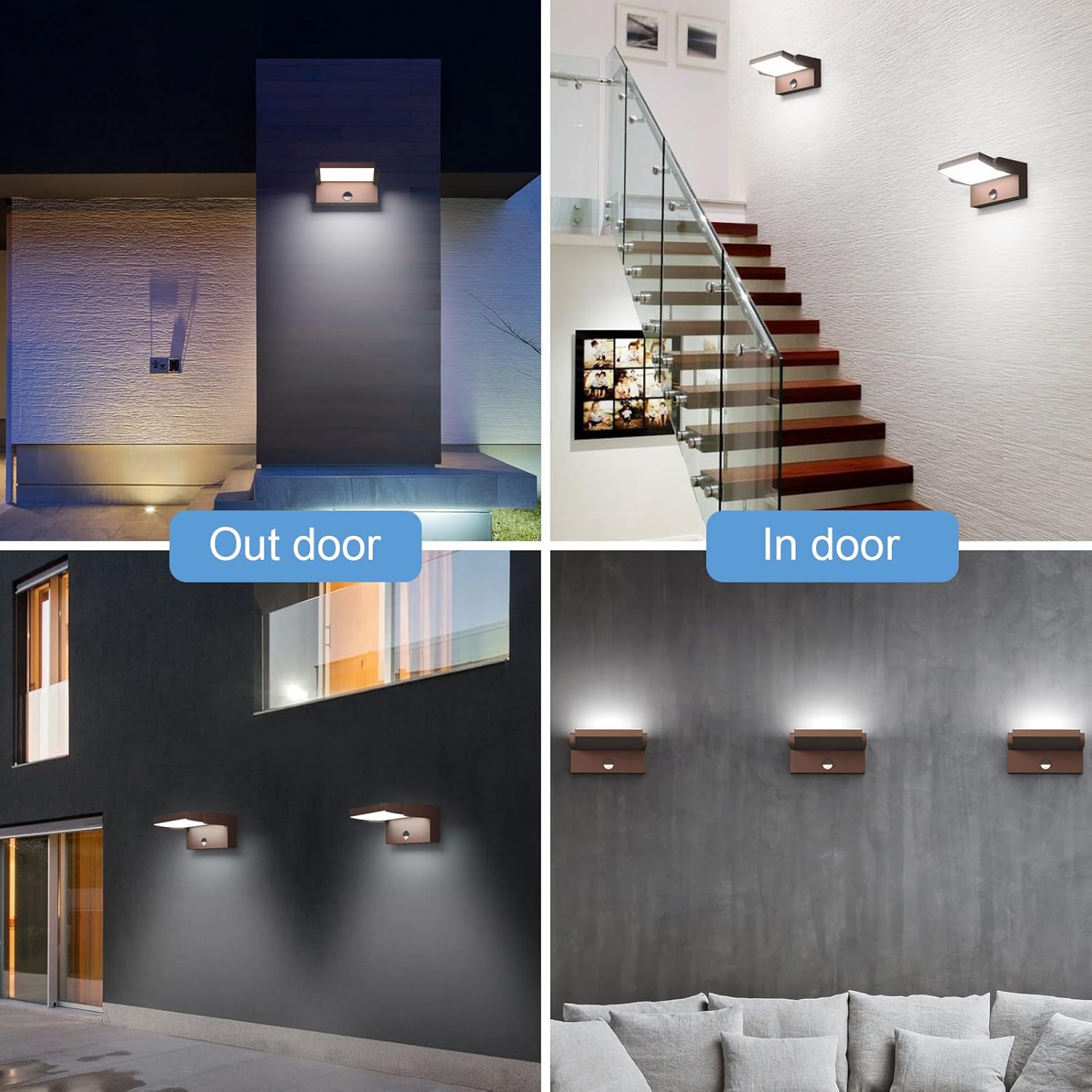 Klighten Lampada Esterno LED 24W con Sensore, Bronzo - immagine 7