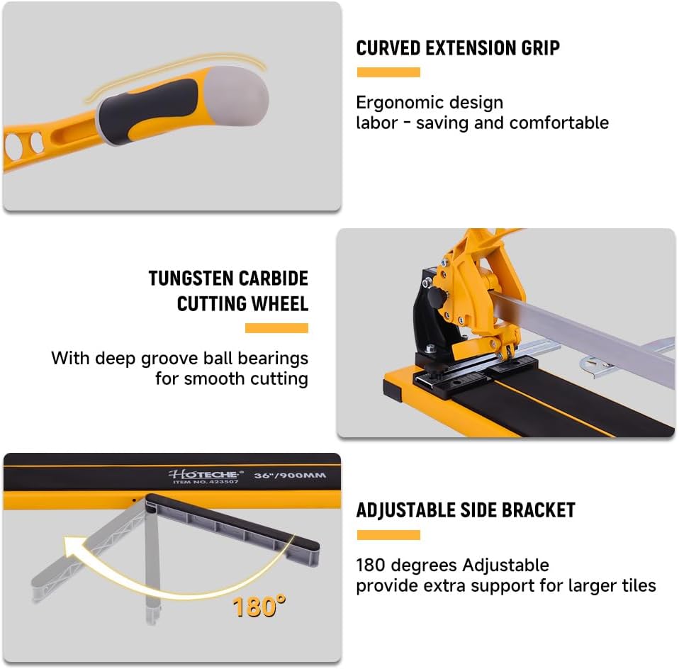 HOTECHE Tagliapiastrelle di Precisione 900 mm, Giallo - immagine 4