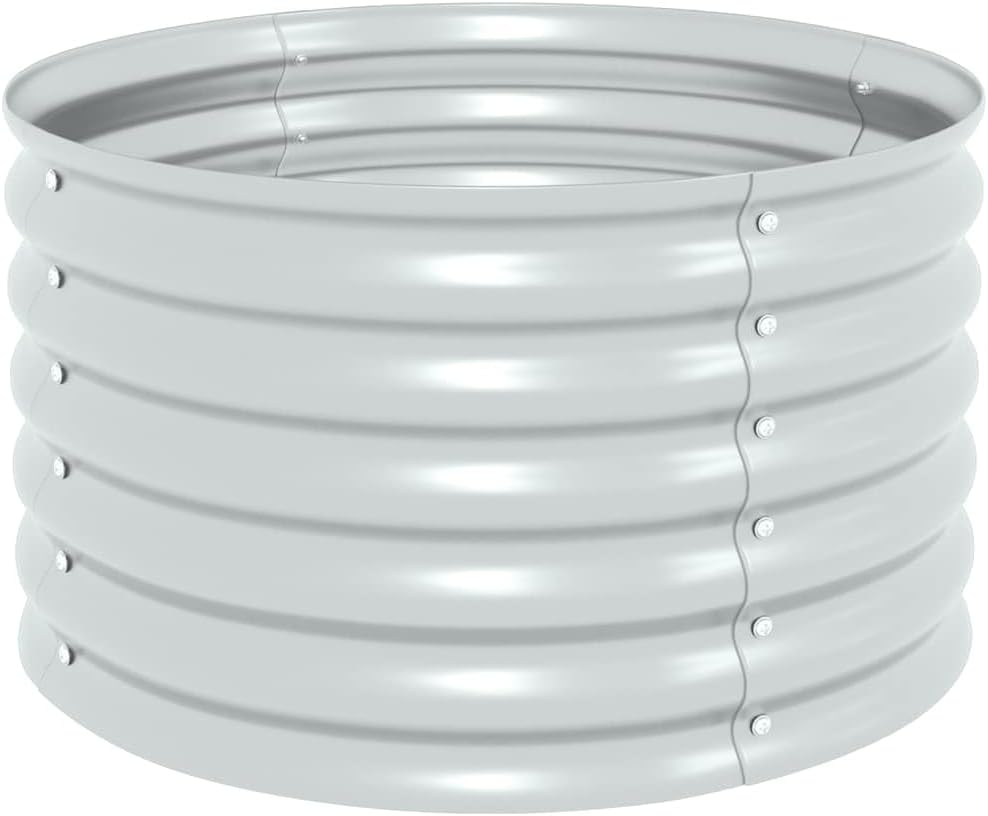 vidaXL Letto Rialzato da Giardino 80x80x44cm Acciaio Zincato Argento Fioriera - immagine 1