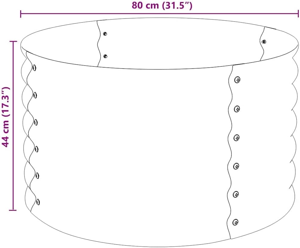 vidaXL Letto Rialzato da Giardino 80x80x44cm Acciaio Zincato Argento Fioriera - immagine 3