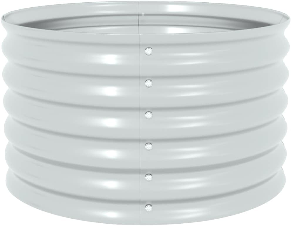 vidaXL Letto Rialzato da Giardino 80x80x44cm Acciaio Zincato Argento Fioriera - immagine 5