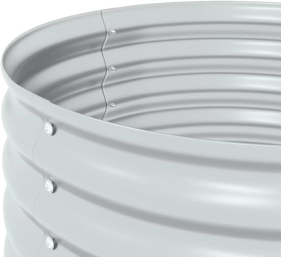 vidaXL Letto Rialzato da Giardino 80x80x44cm Acciaio Zincato Argento Fioriera - immagine 7