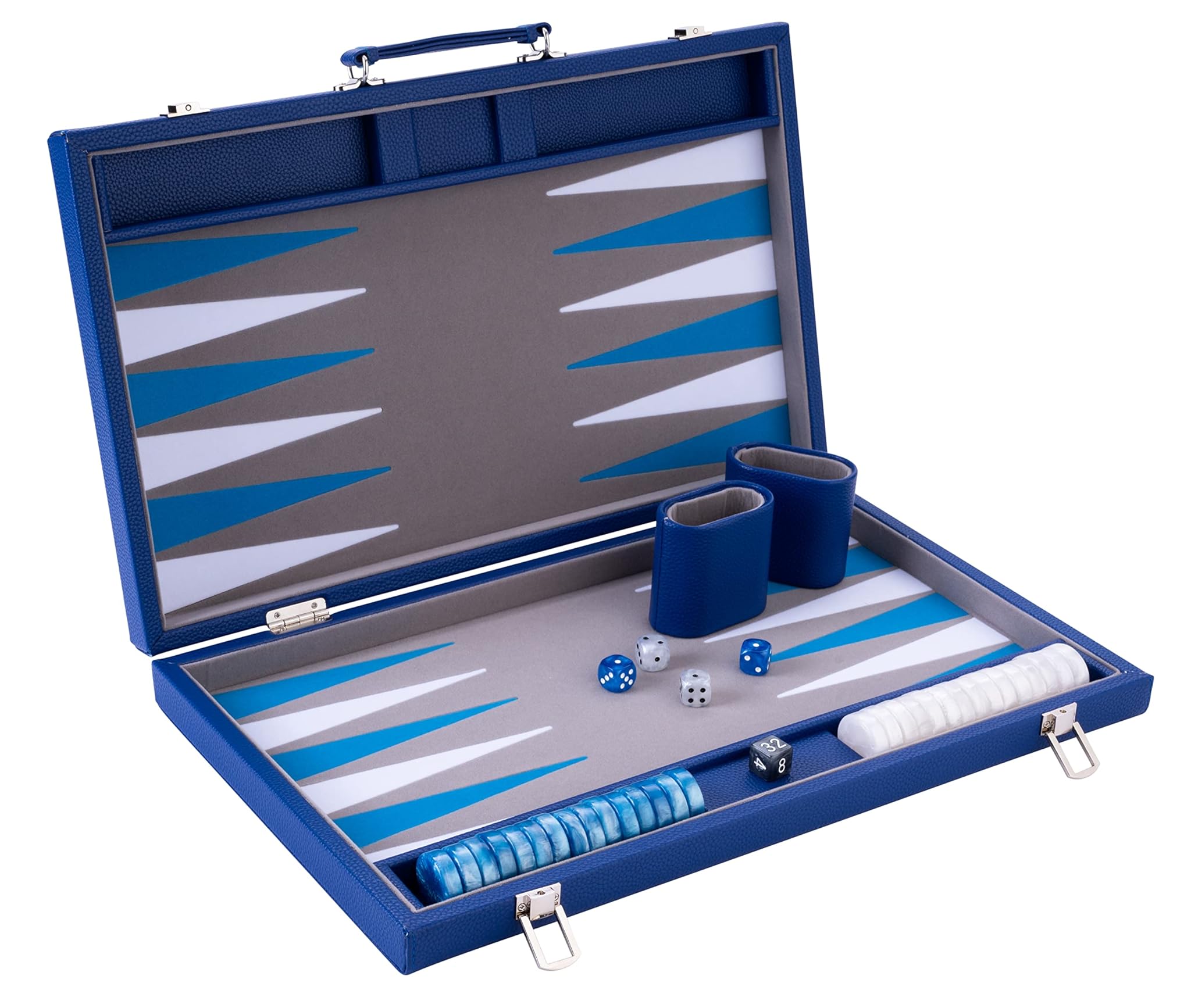 Engelhart Backgammon di Lusso 18" (45,5 cm) Blu/Bianco