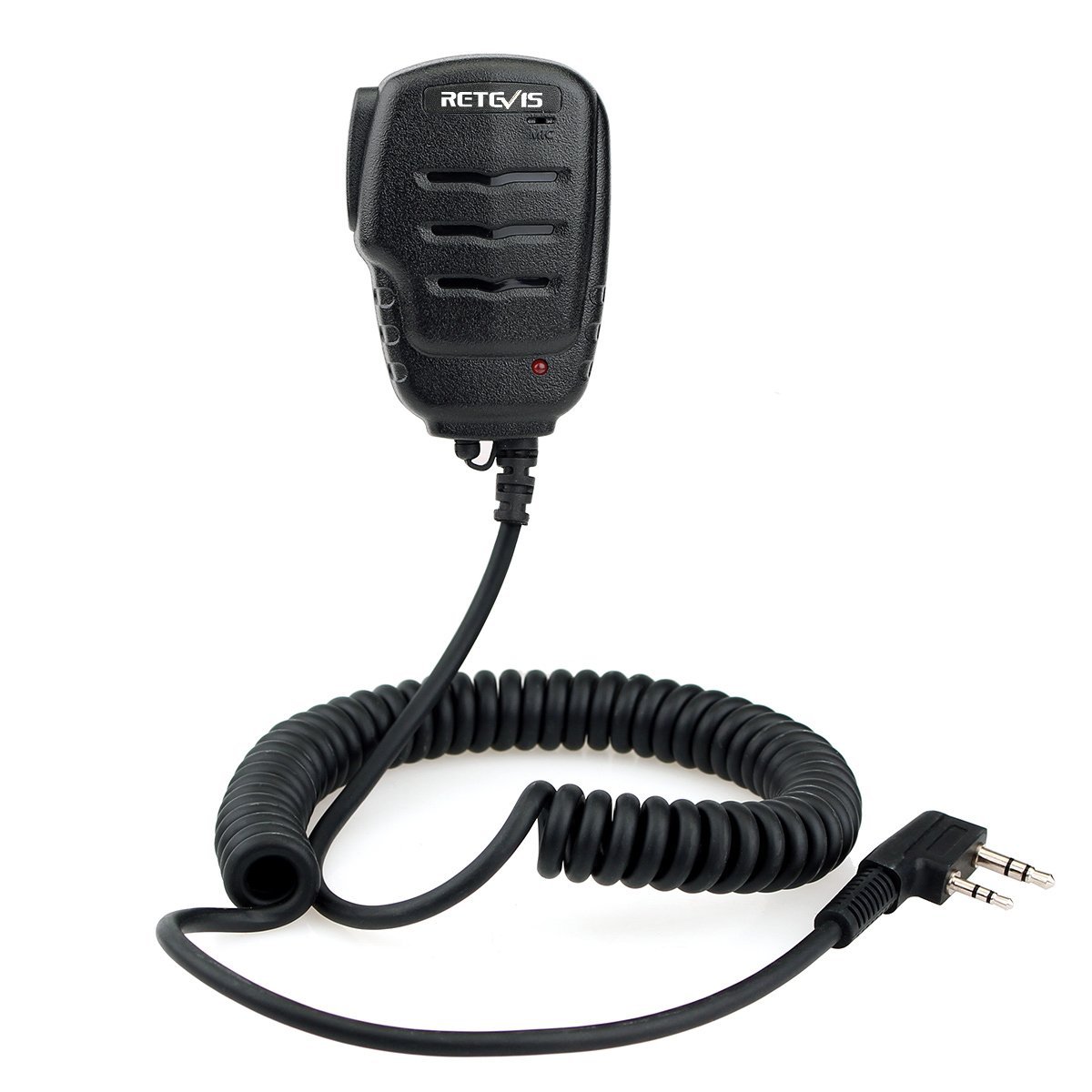 Retevis RS111 Altoparlante Microfono 2 Pin Microfono a Distanza Compatibile con Walkie Talkie Retevis RT24 RT22 RT27 RT3S RT5 Kenwood BAOFENG UV-5R BF-888S TYT PUXING WOUXUN Ricetrasmettitore(1 Pz)