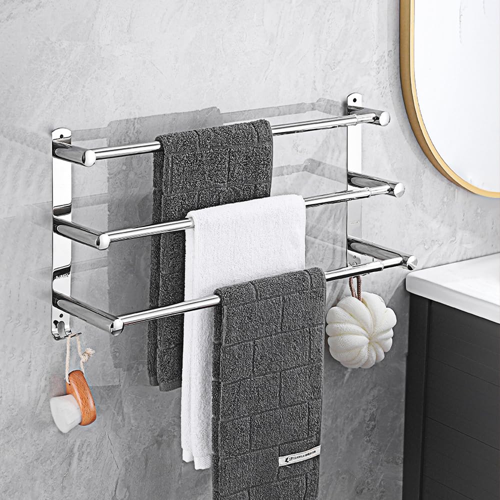 Portasciugamani Bagno Regolabile 43-78CM, Argento