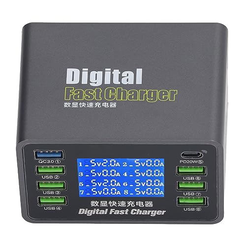 Stazione di Ricarica USB con Display Digitale, Spina UE