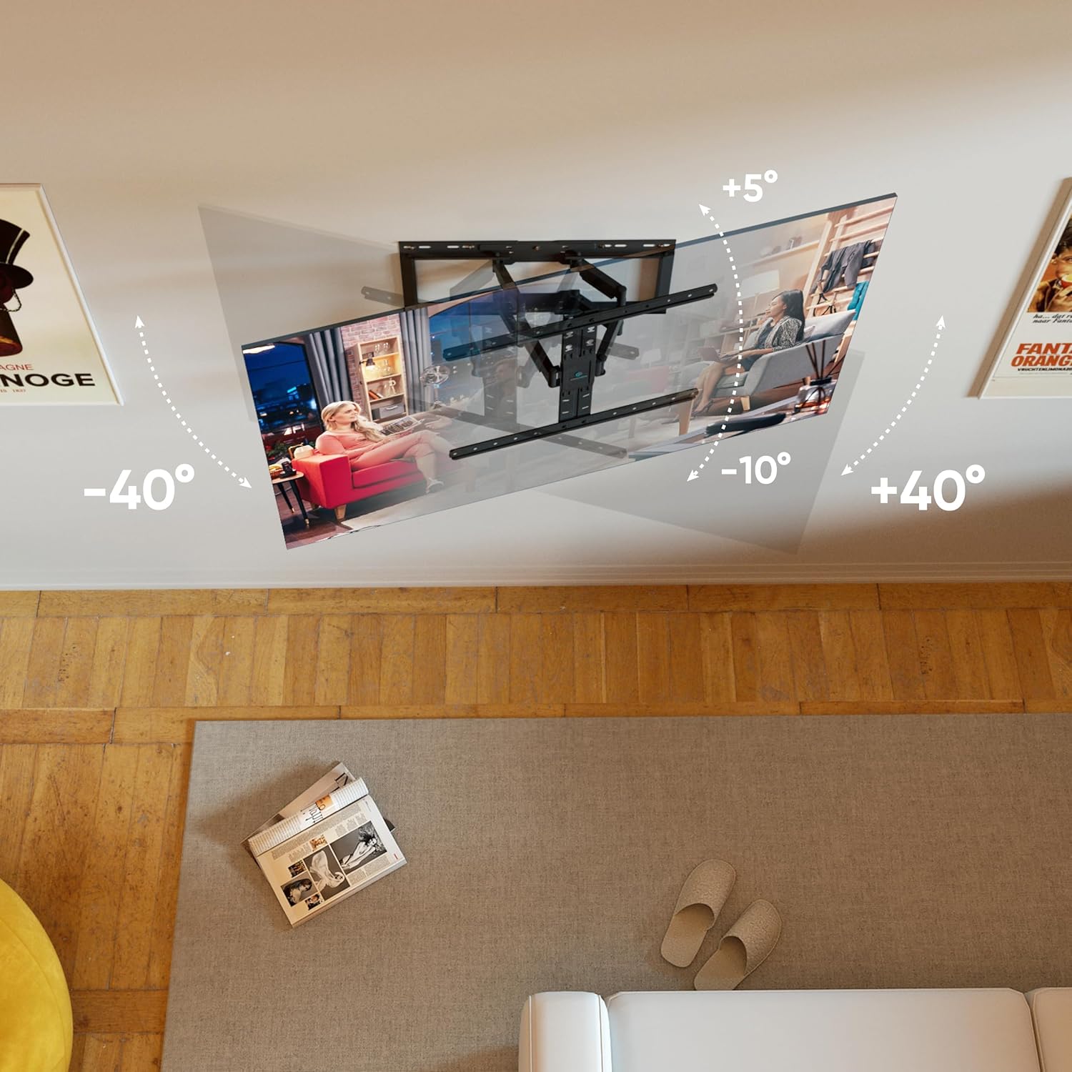 Onkron Supporto da Parete TV 32-90 pollici 50kg, Nero - immagine 3