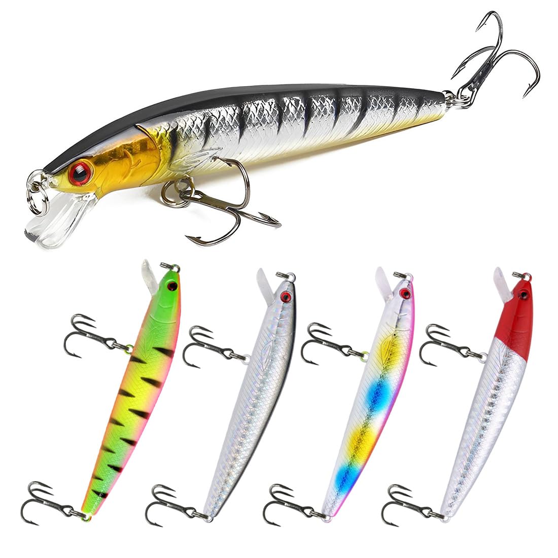 Xuzopim Esca Galleggiante Artificiale 10cm 5 Pezzi