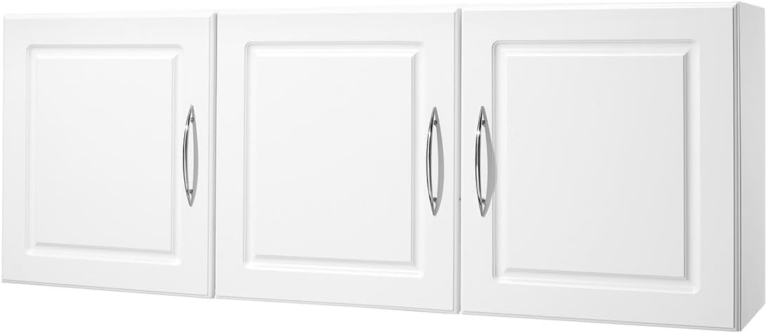 Vevor Mobiletto da Parete Lavanderia 2 Ripiani 3 Ante, Bianco