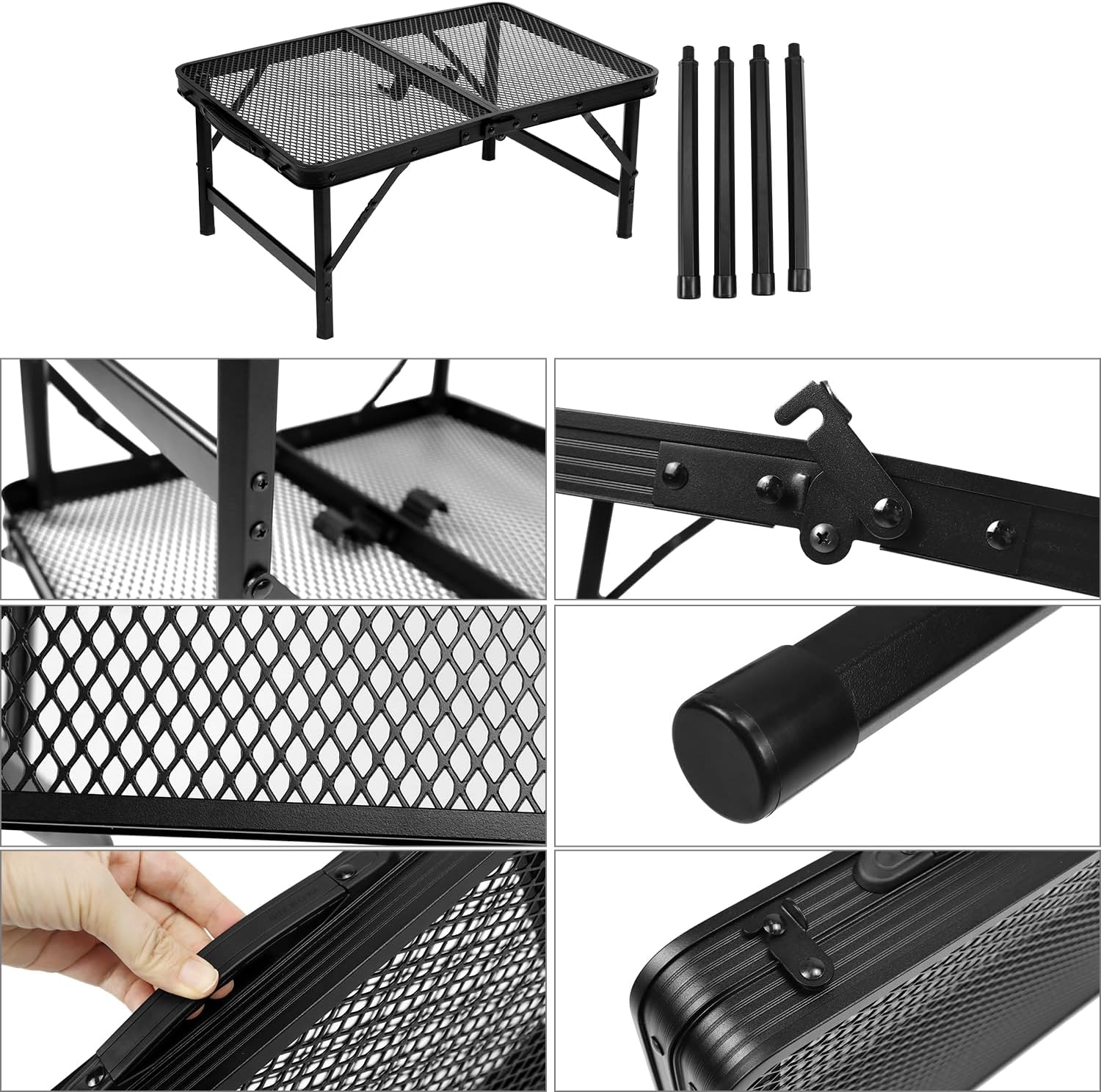 Qwork® Tavolo da Campeggio Pieghevole 60x40 cm - immagine 6